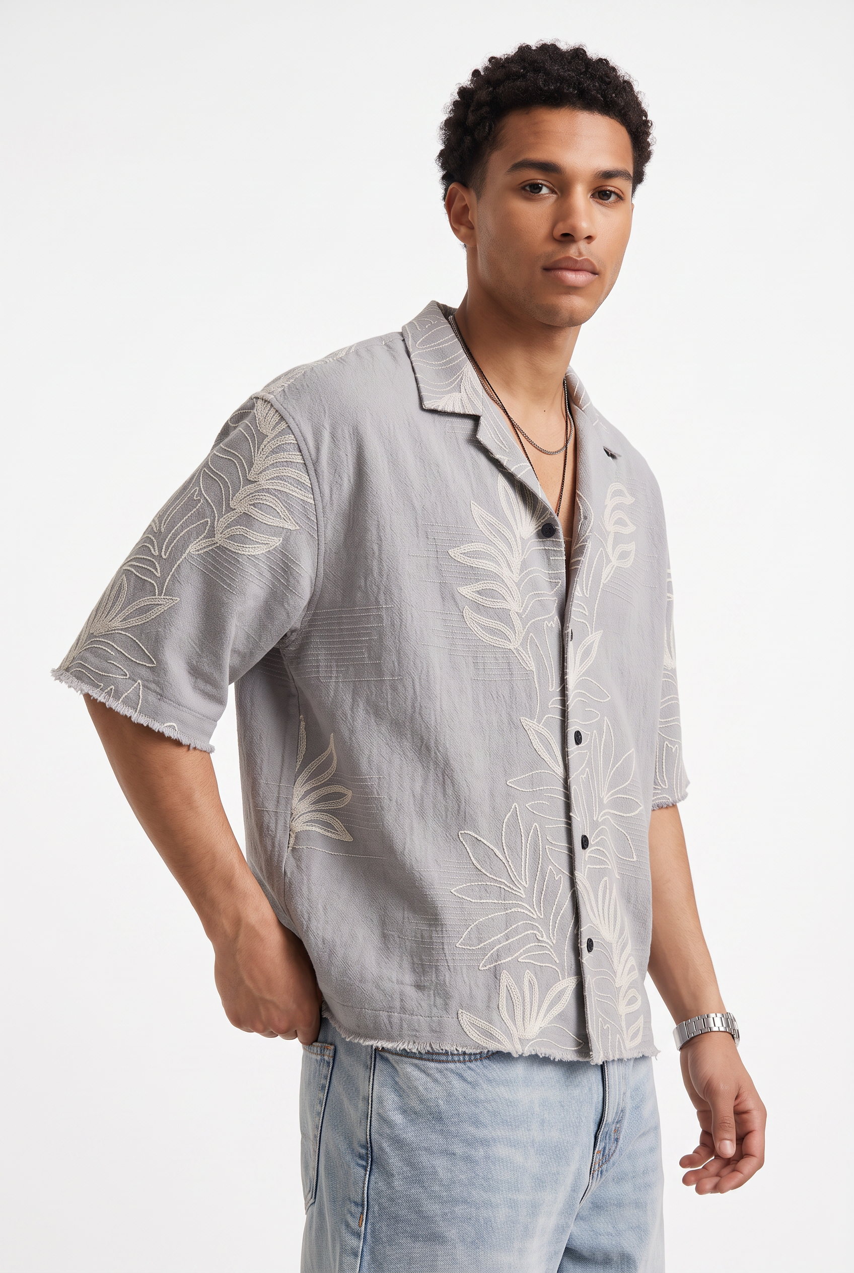 Olive Chest Pocket Casual Shirt