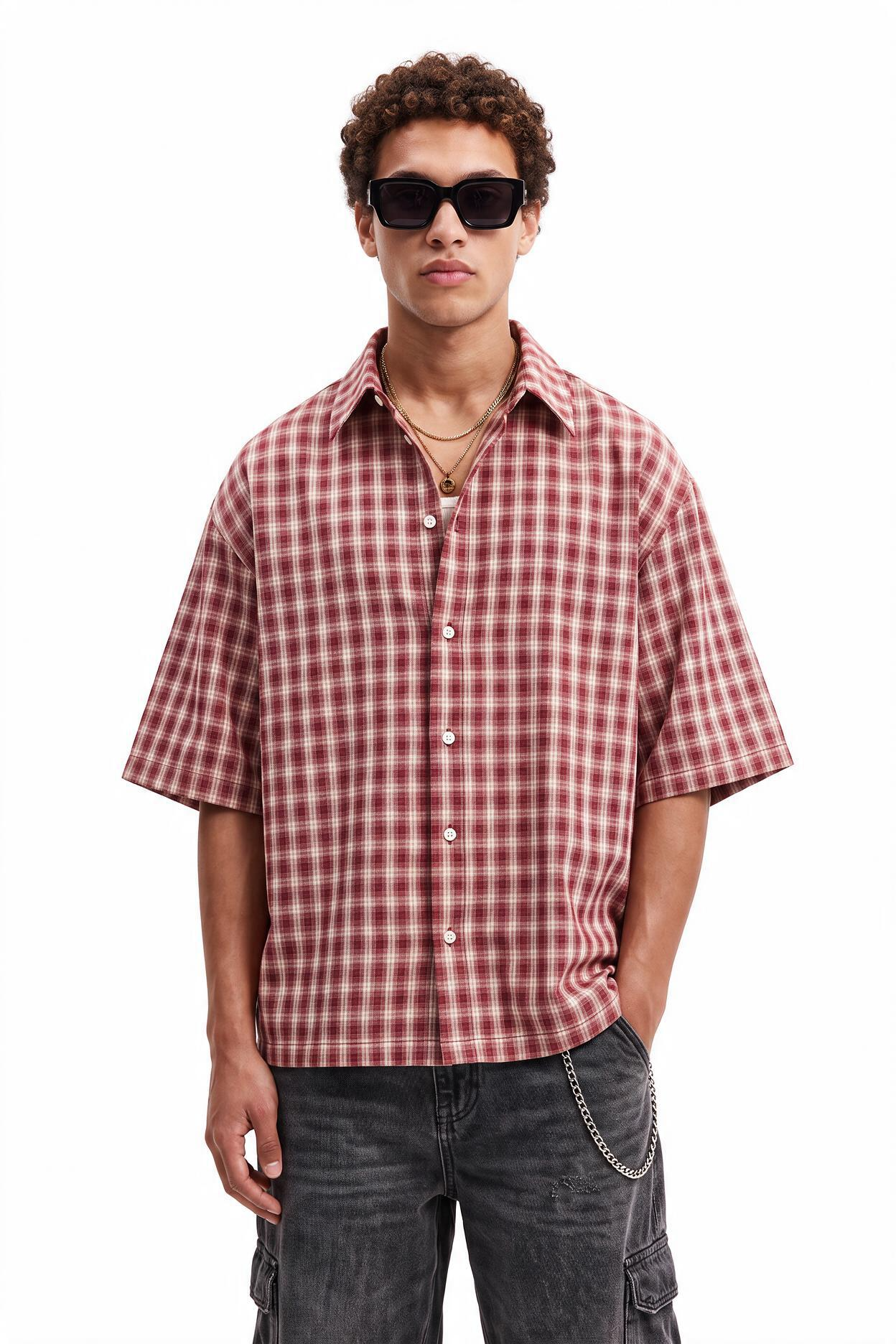 Maroon Chest Pocket Casual Shirt