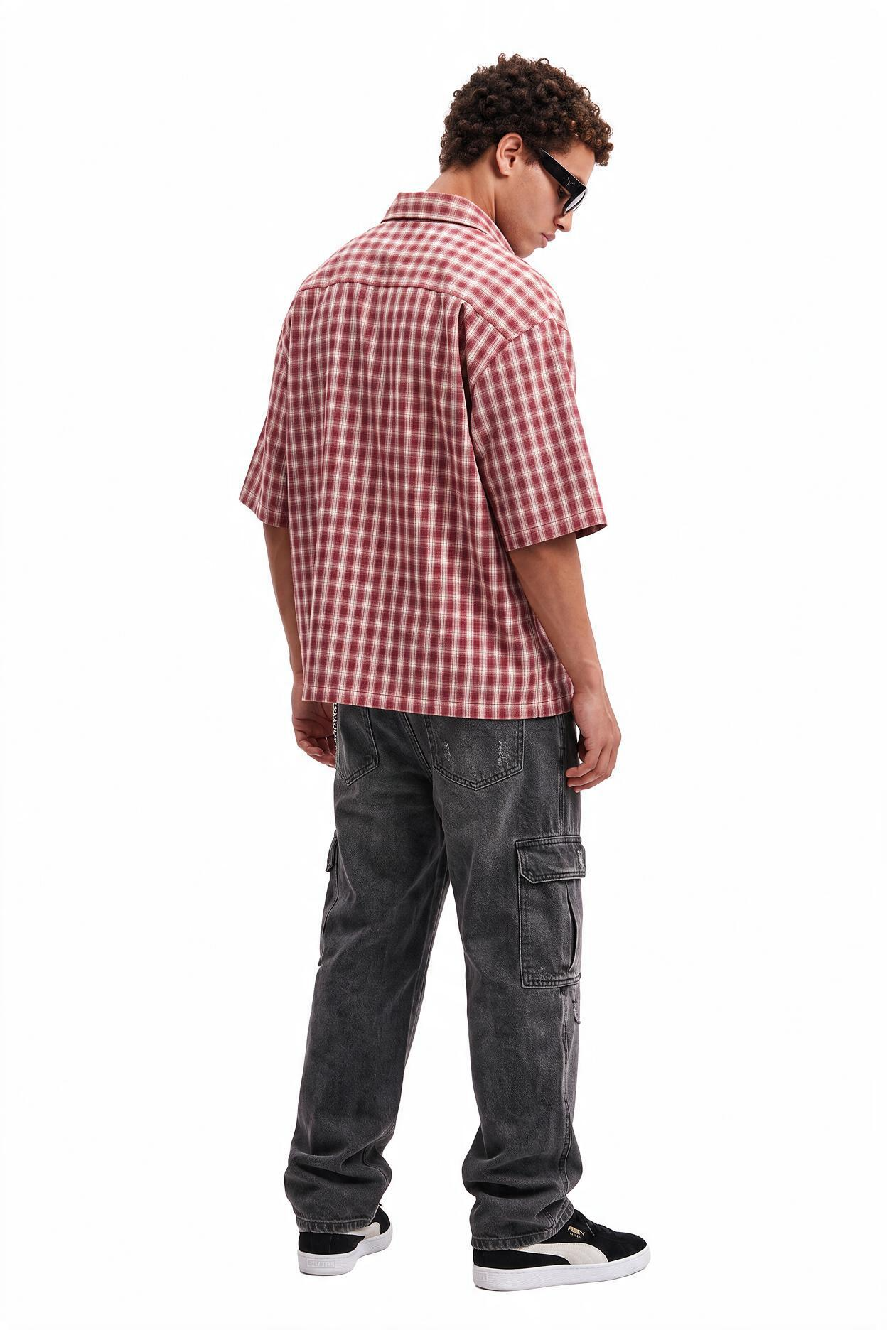 Maroon Chest Pocket Casual Shirt