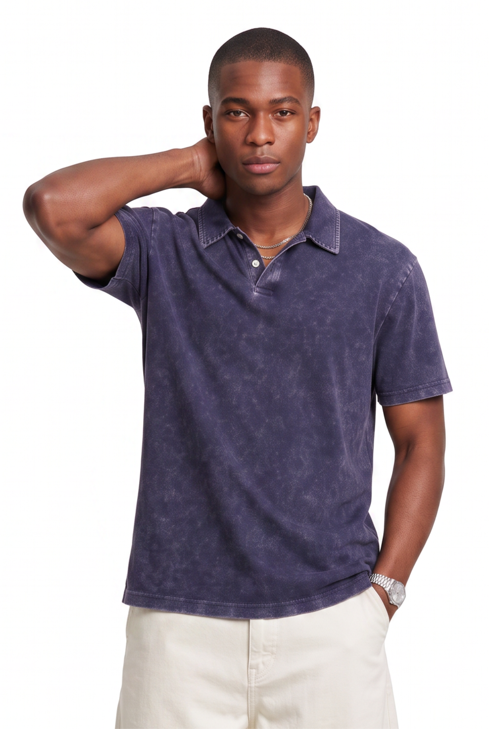 Blue Crew Neck Essential Tee