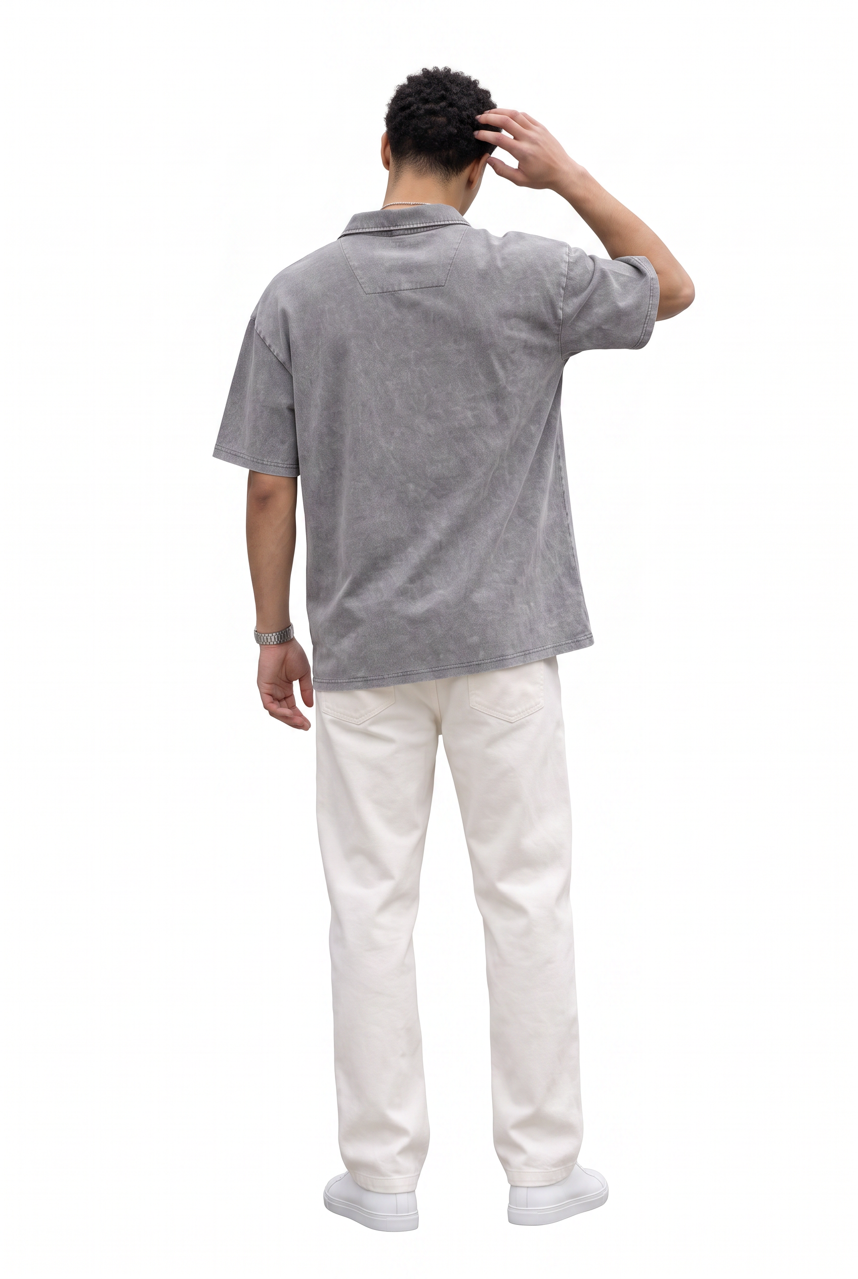 Grey Dropped Shoulder Oversized Tee