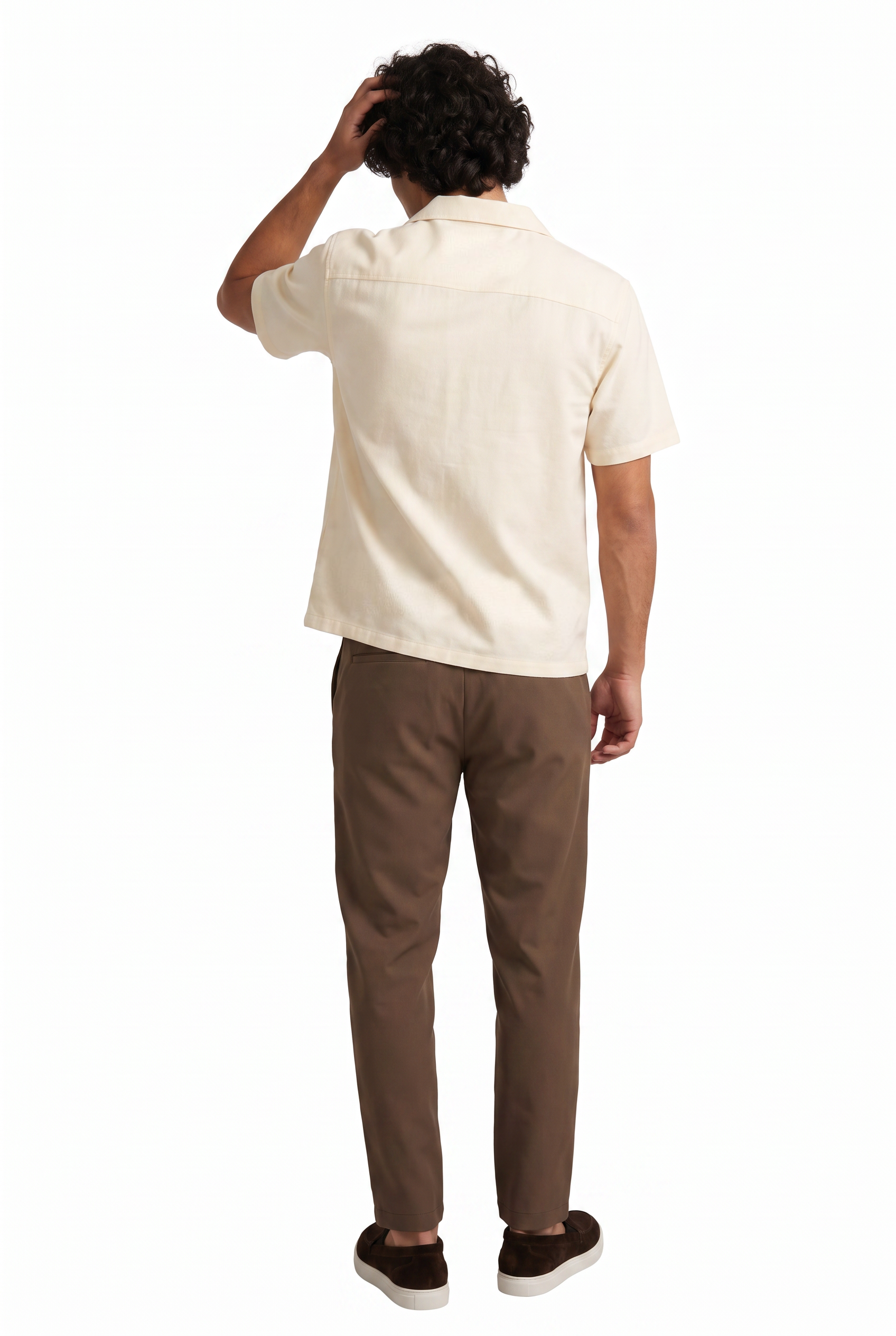 Cream Chest Pocket Casual Shirt