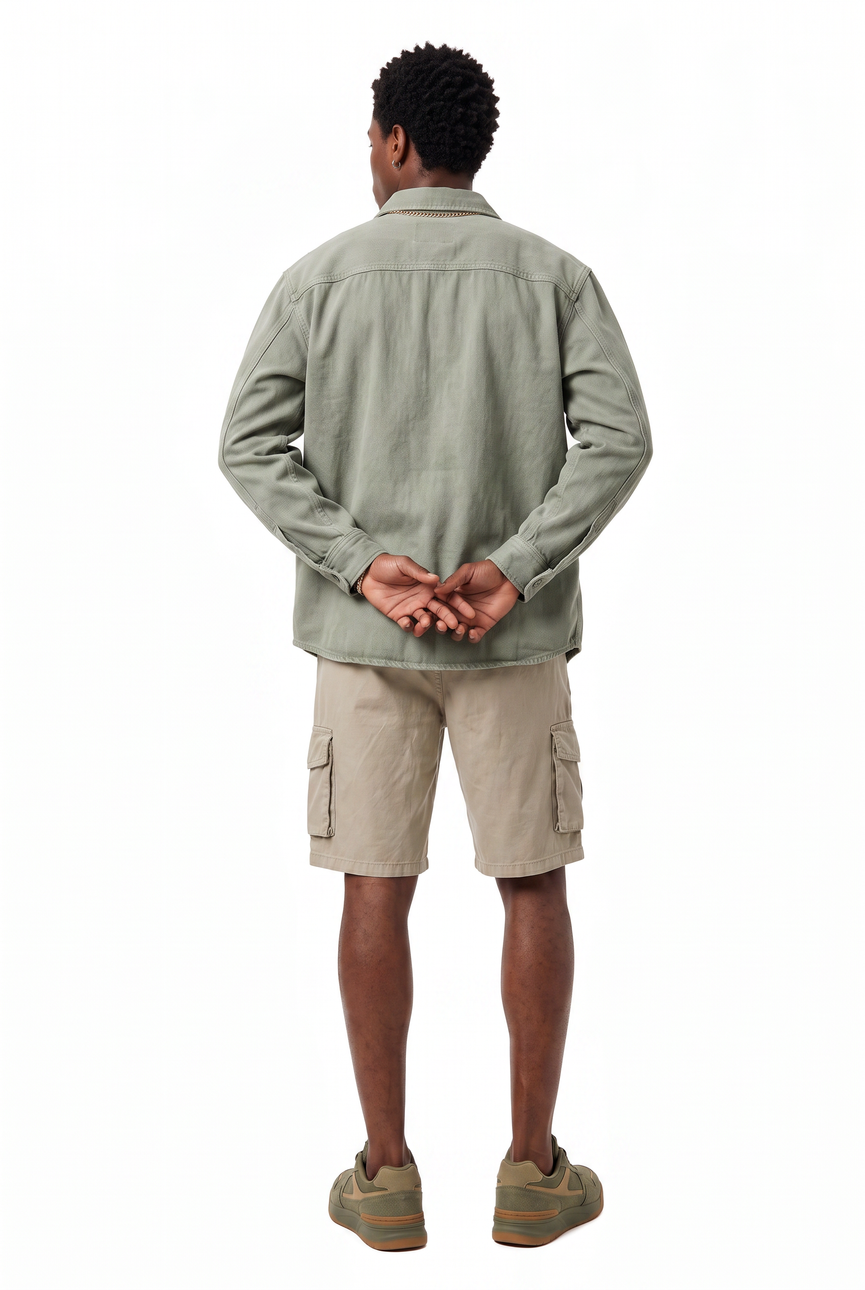 Beige Drawstring Chino Shorts
