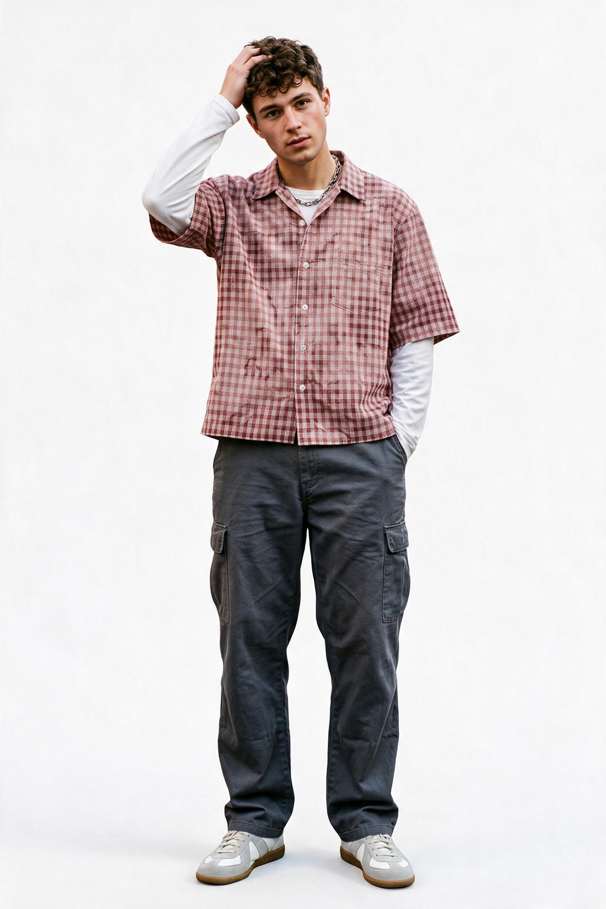 Maroon Chest Pocket Casual Shirt