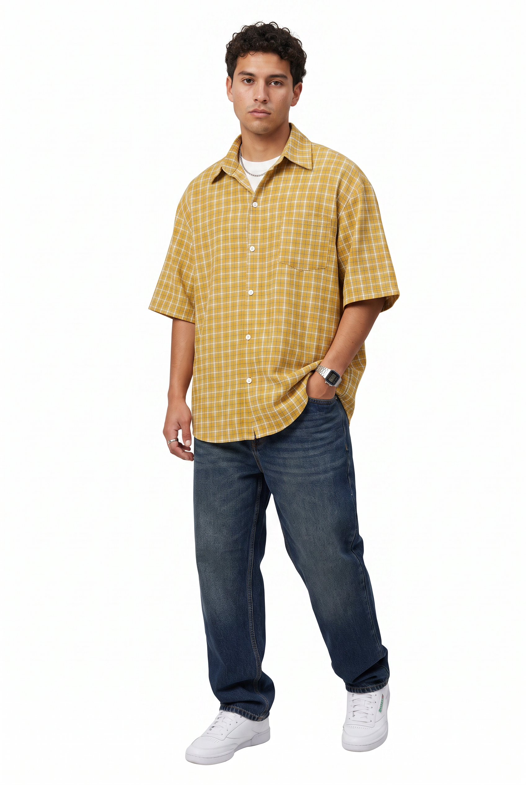 Yellow Chest Pocket Casual Shirt