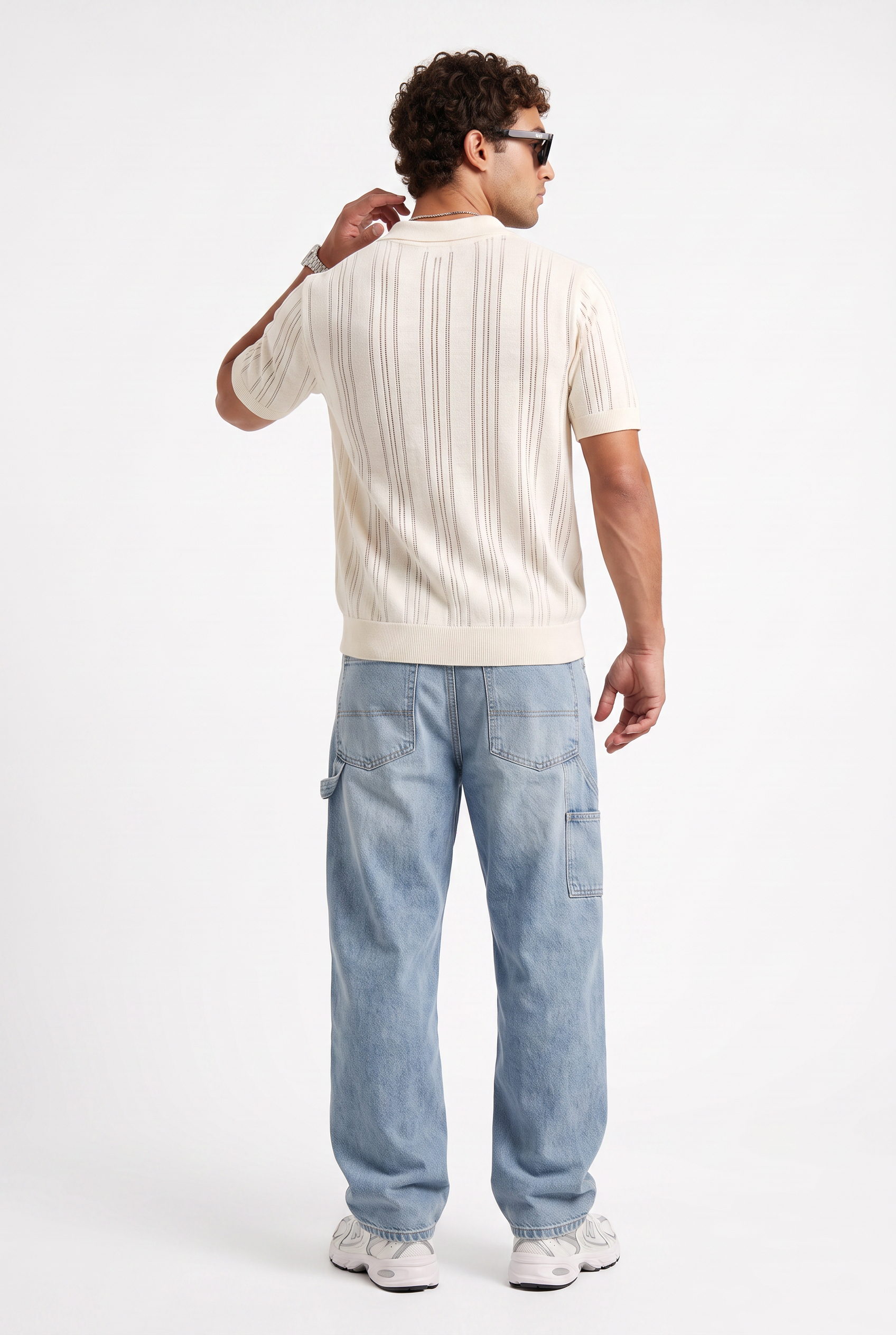 Cream Oversized Crew Neck Tee