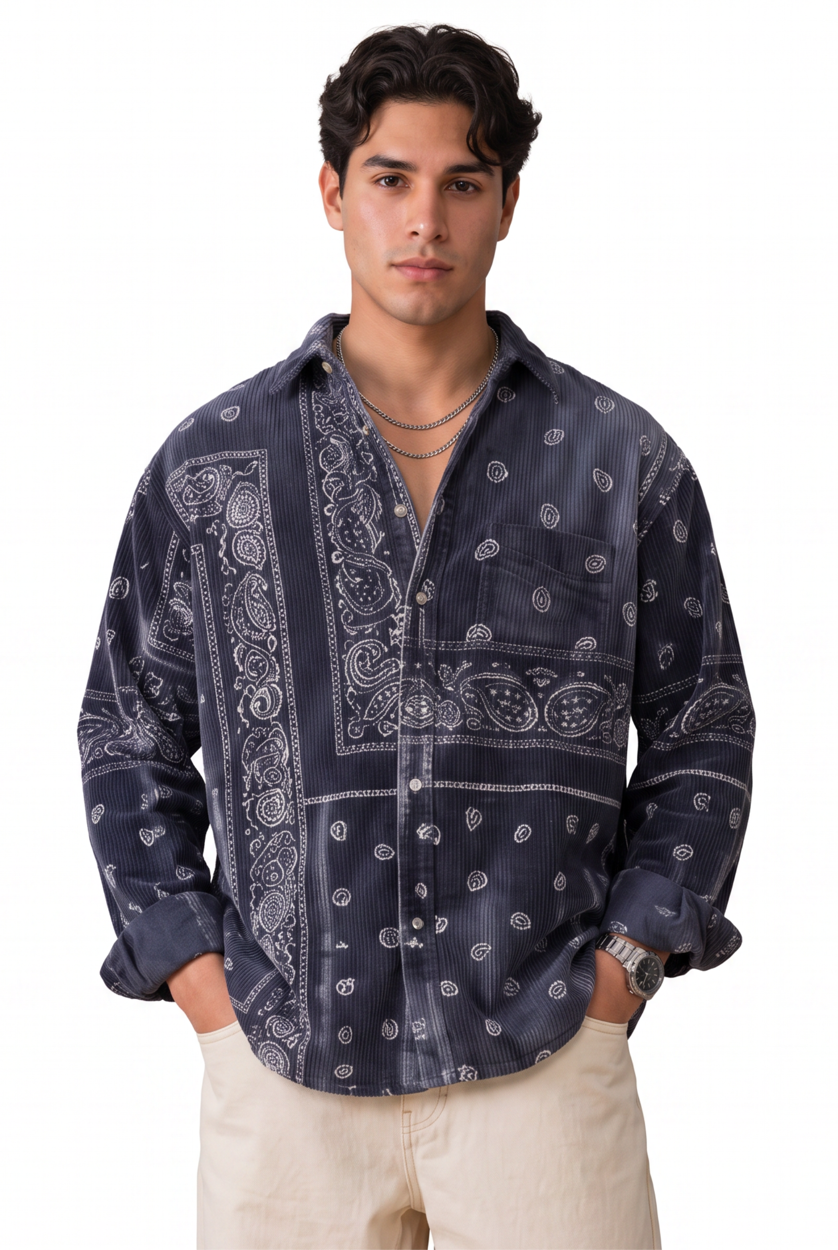 Sky Blue Chest Pocket Casual Shirt