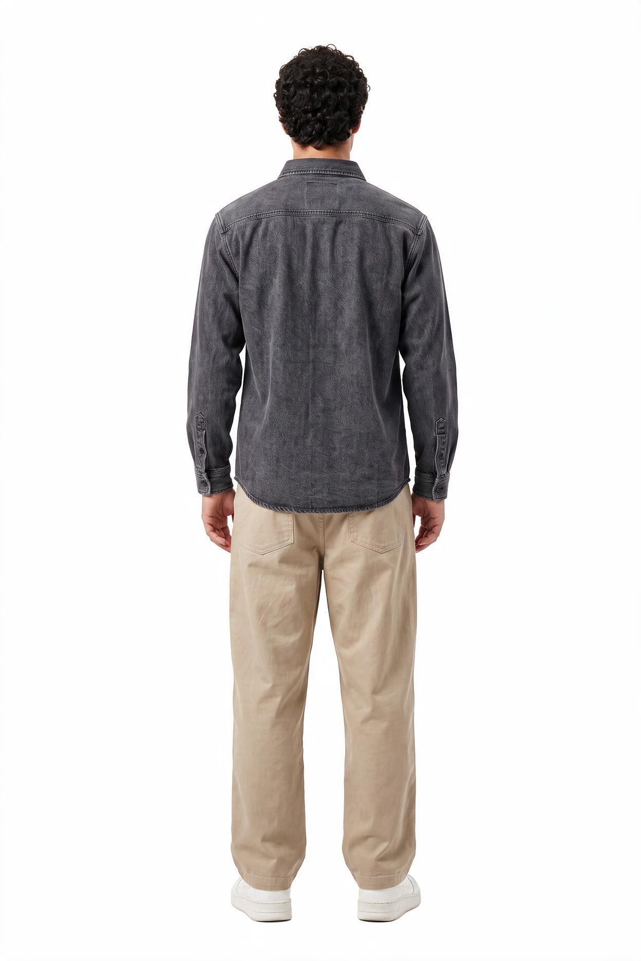 Black Chest Pocket Casual Shirt