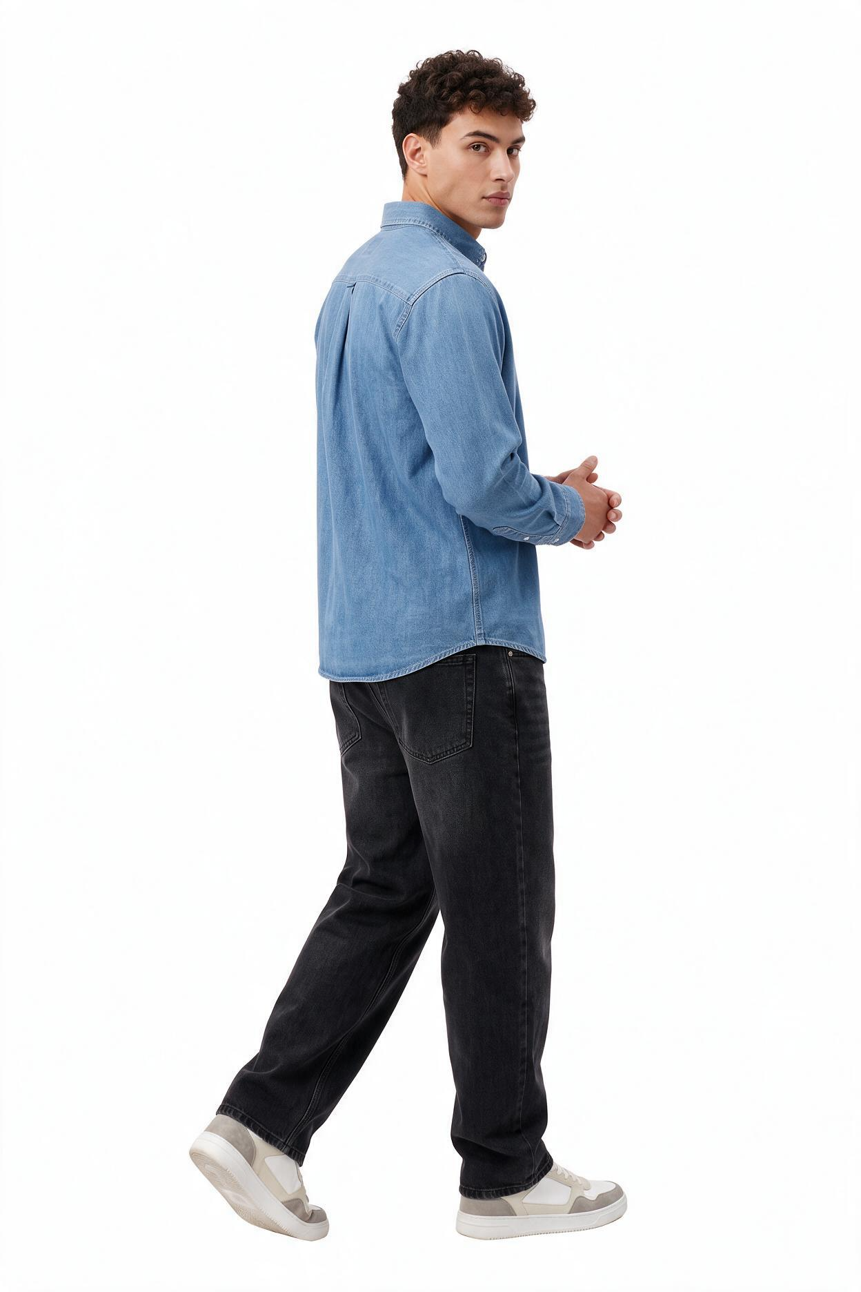 Sky Blue Chest Pocket Casual Shirt