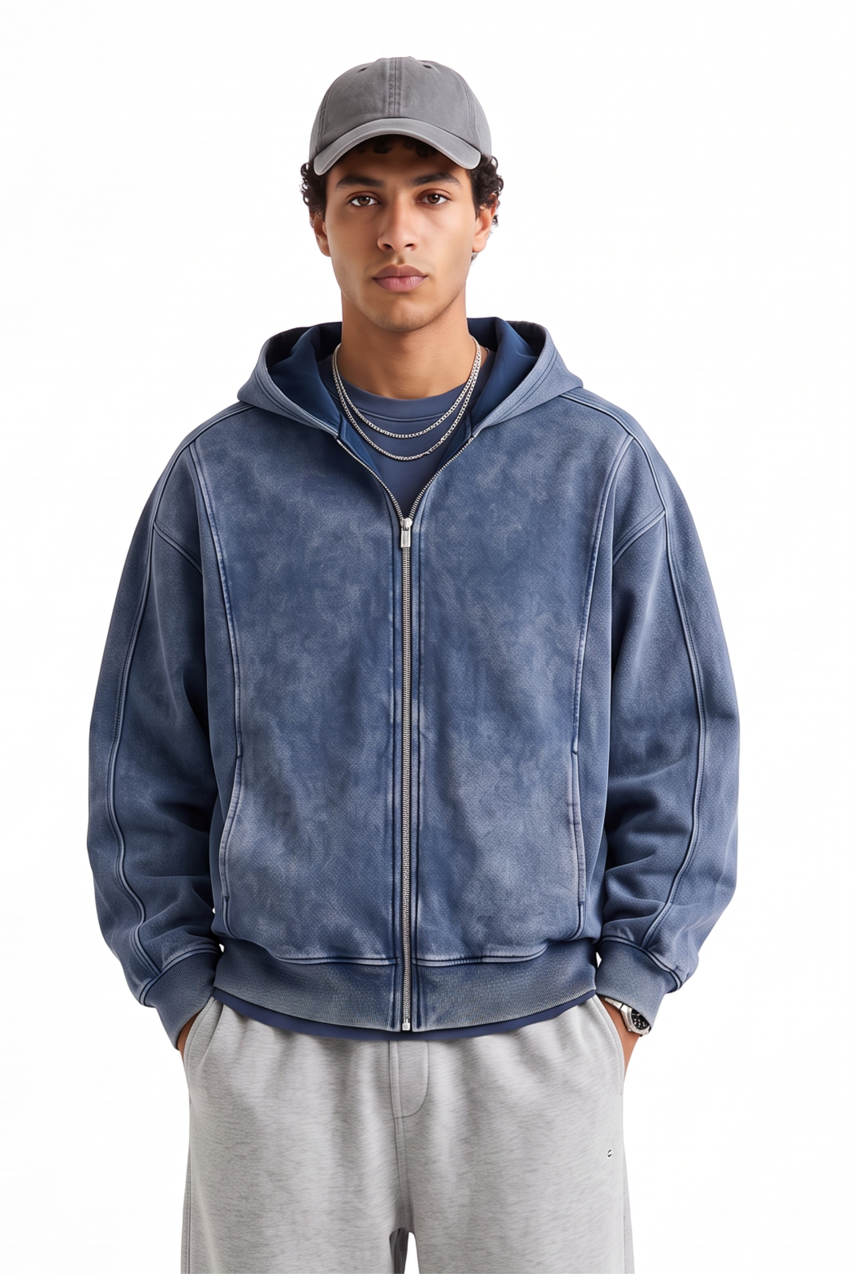 Navy Oversized Drawstring Hoodie