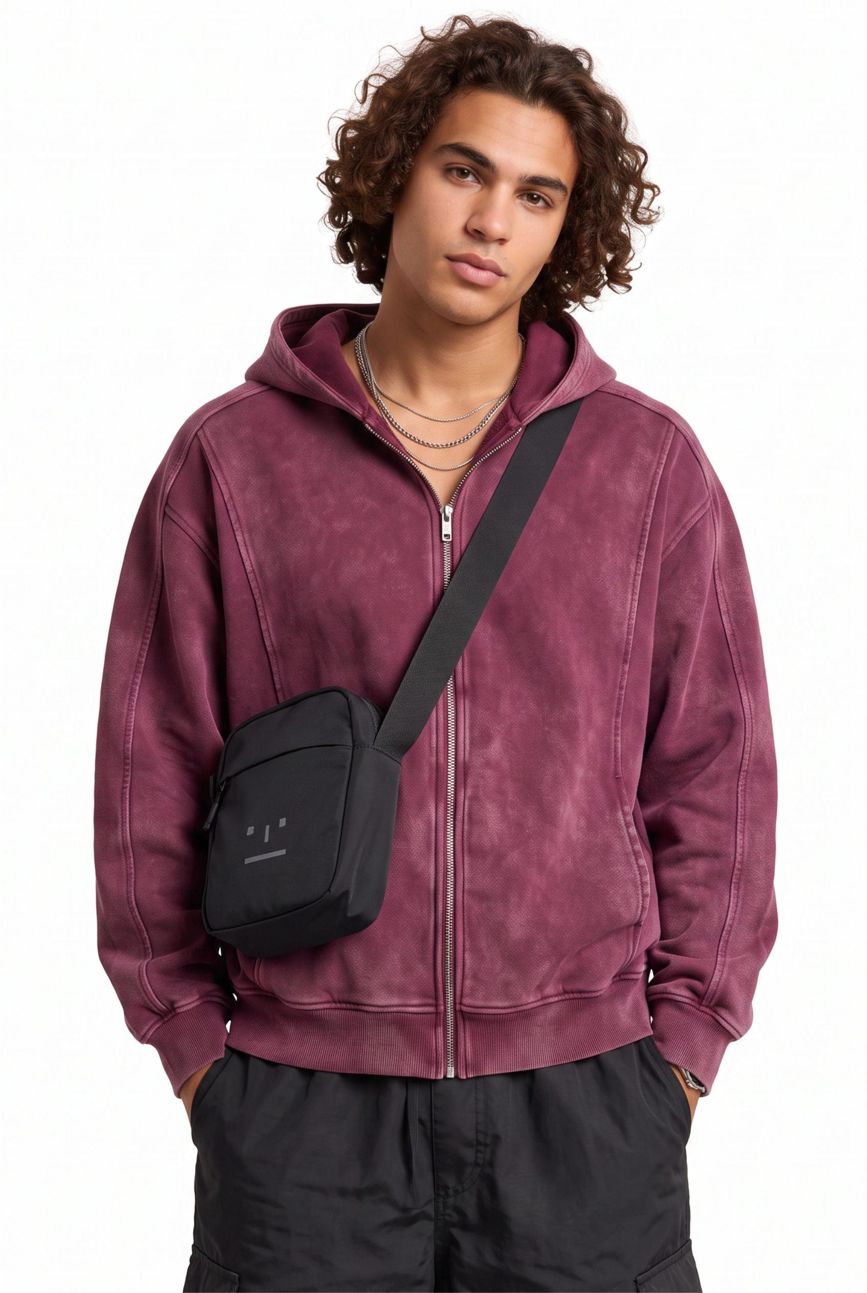 Pink Oversized Drawstring Hoodie