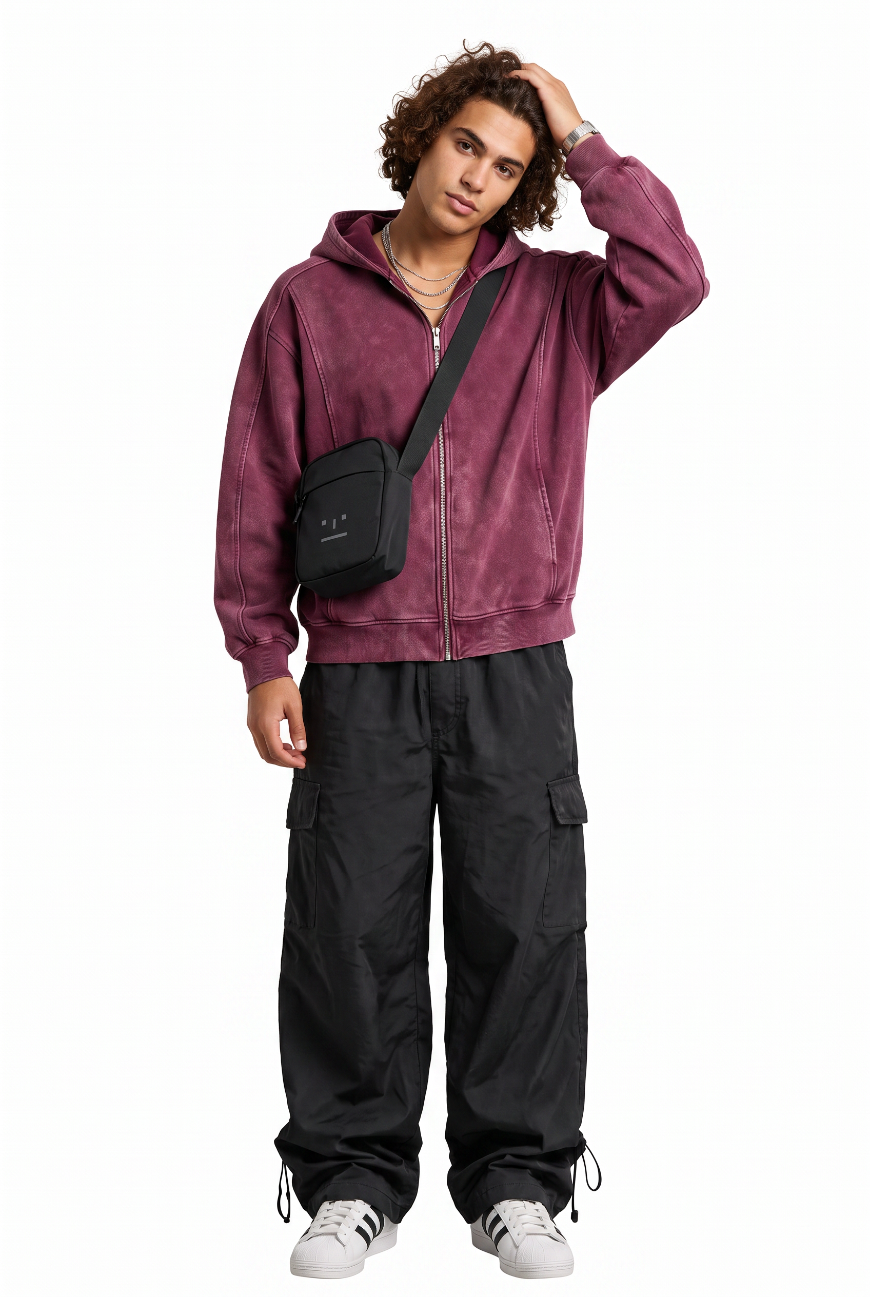 Pink Oversized Drawstring Hoodie
