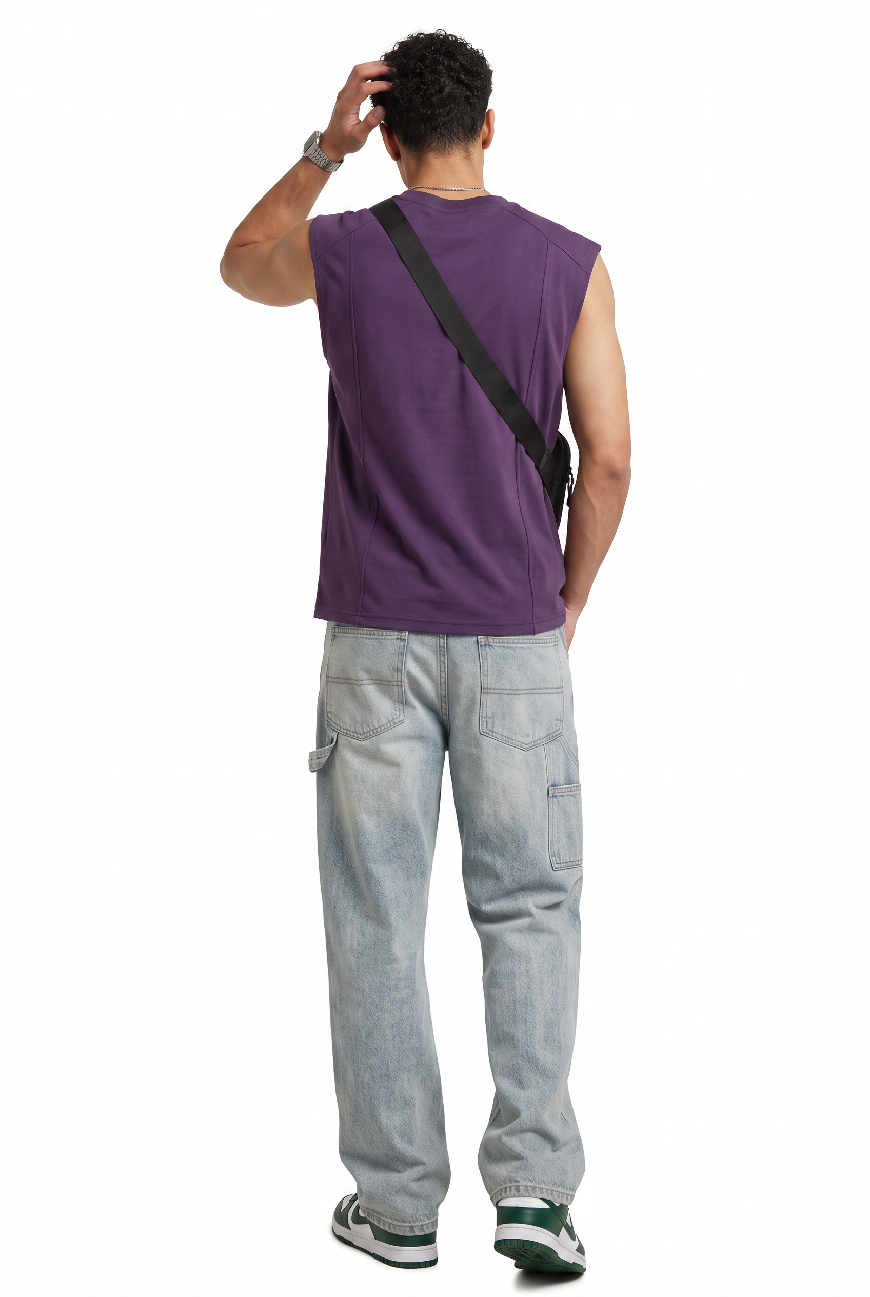Purple Dropped Shoulder Oversized Tee