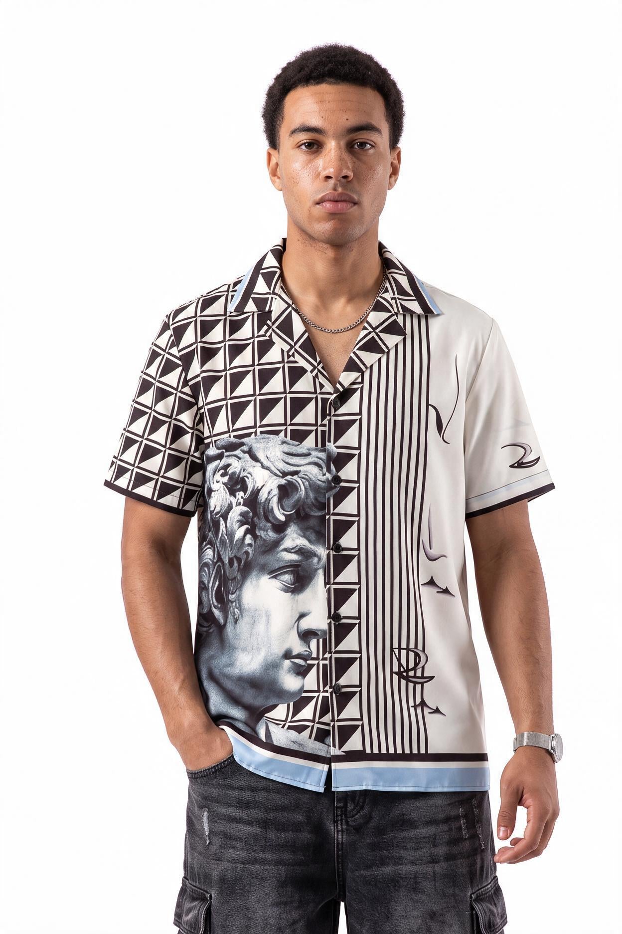 White Chest Pocket Casual Shirt