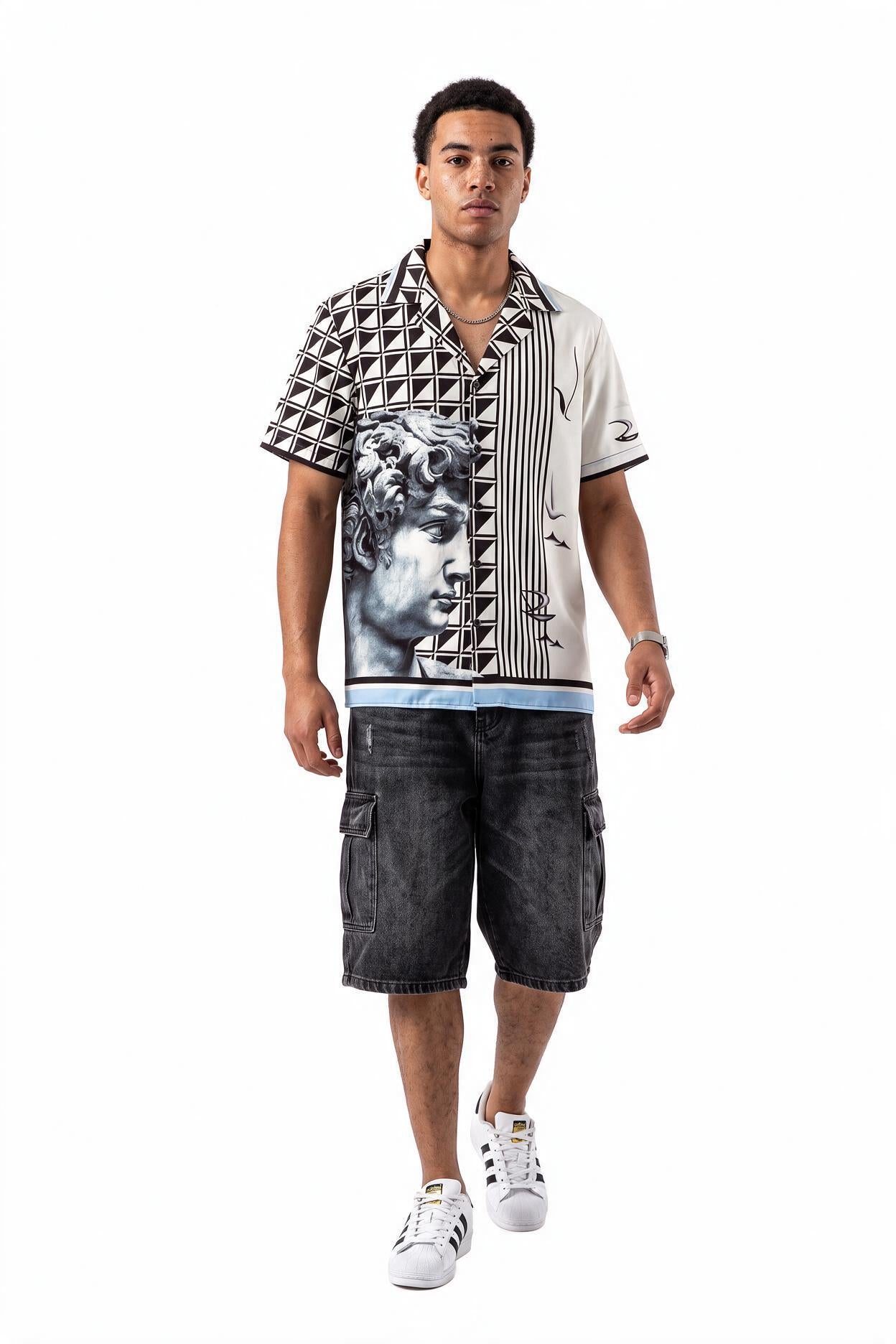White Chest Pocket Casual Shirt