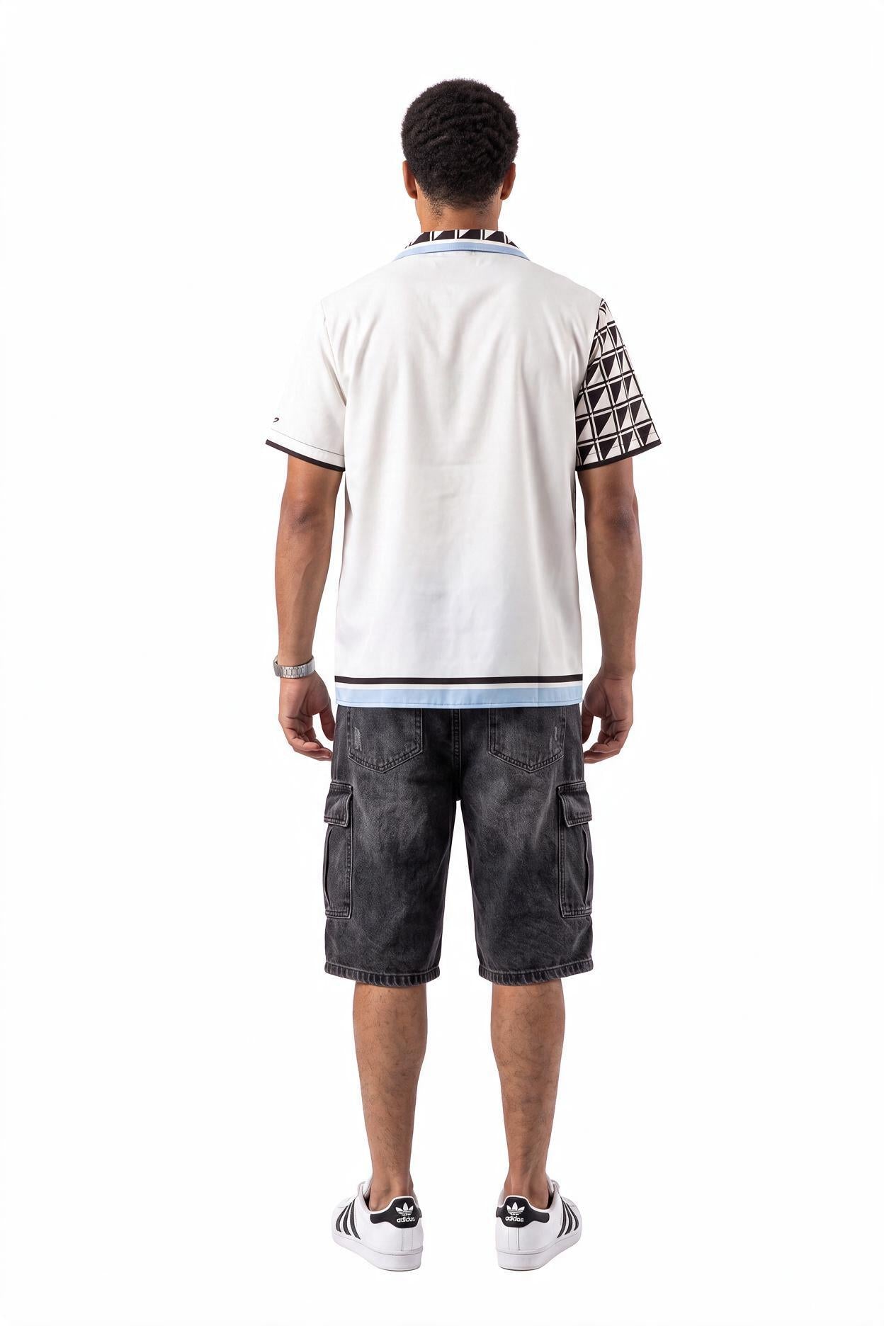 White Chest Pocket Casual Shirt