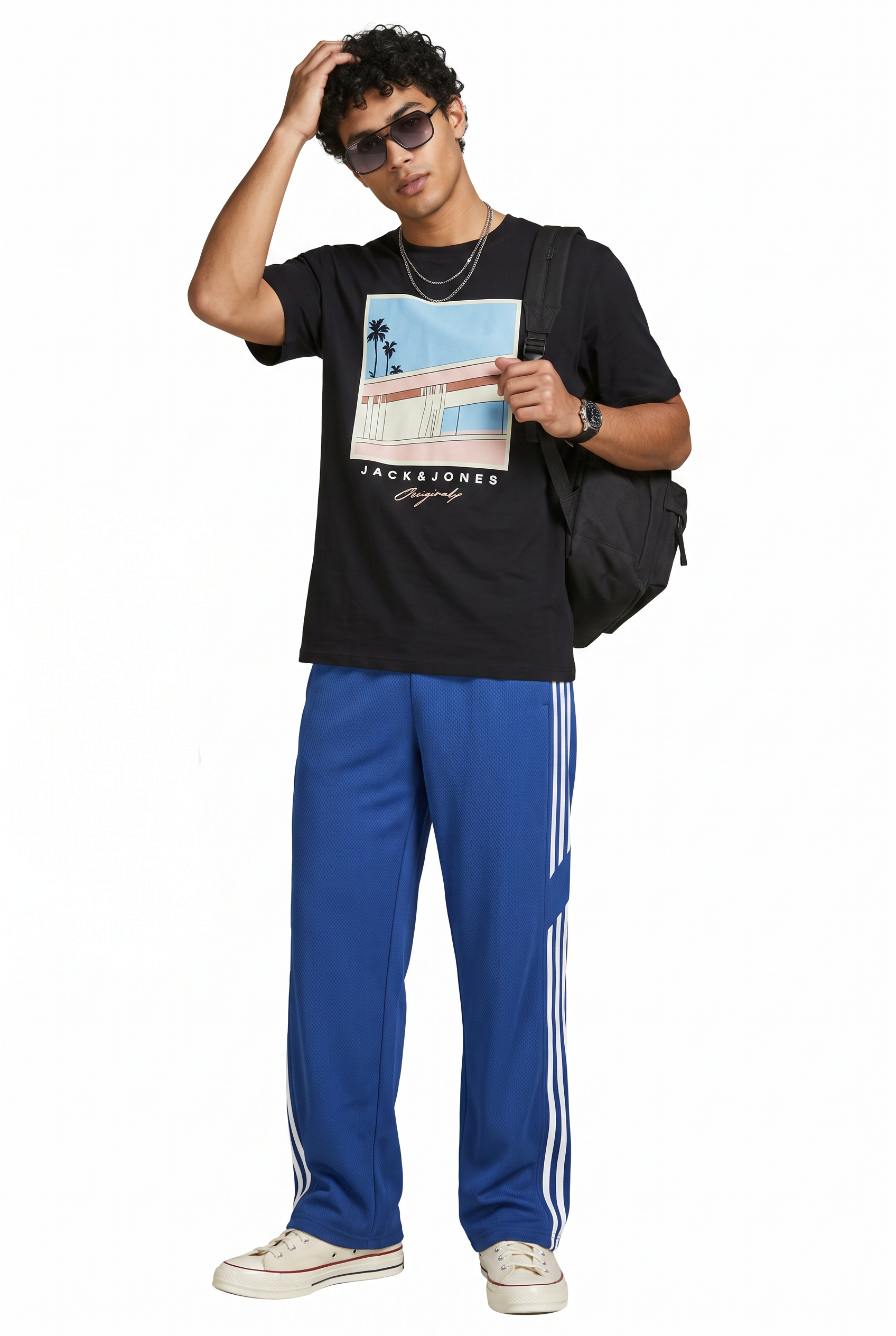 Steel Blue Drawstring Casual Trousers