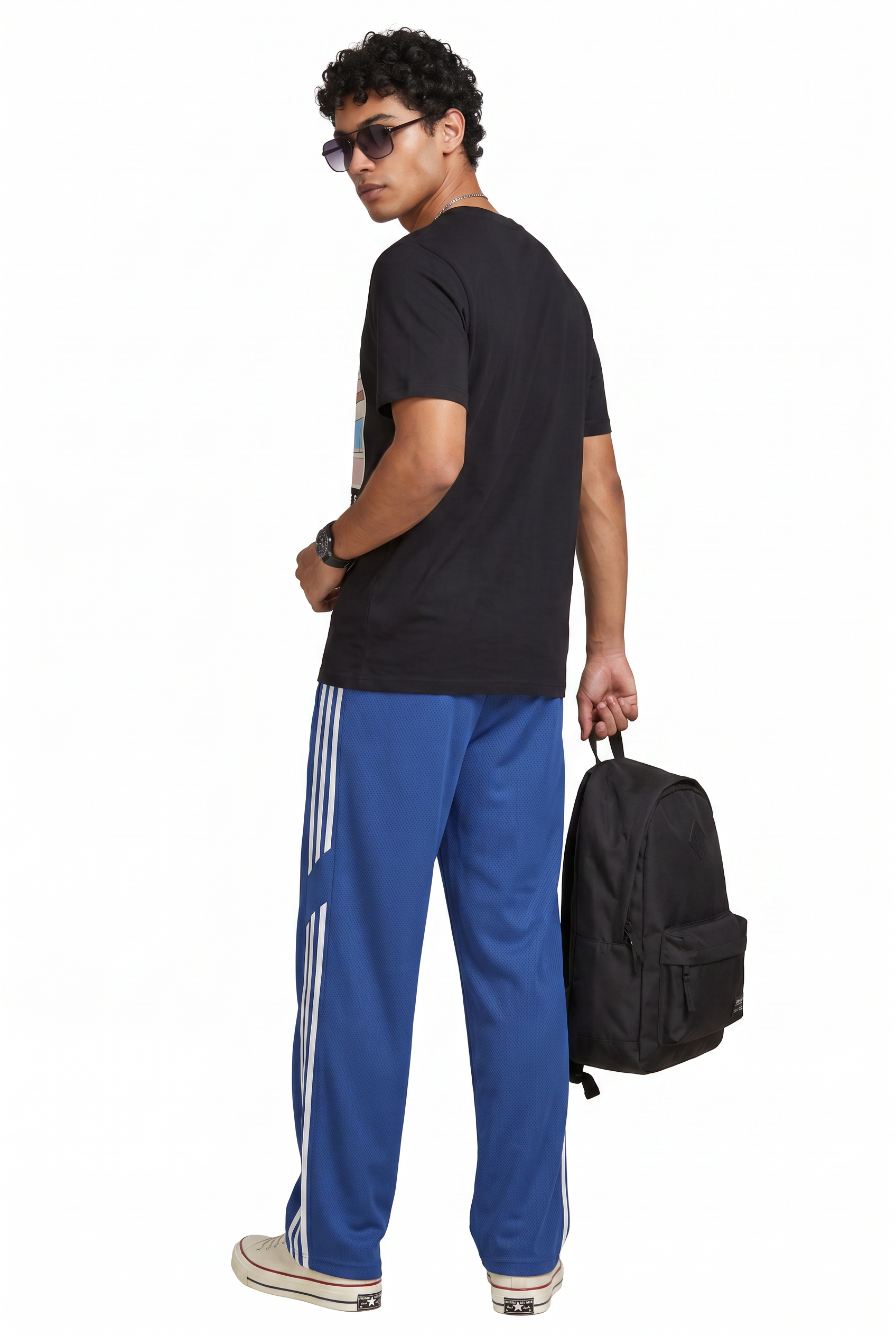 Steel Blue Drawstring Casual Trousers