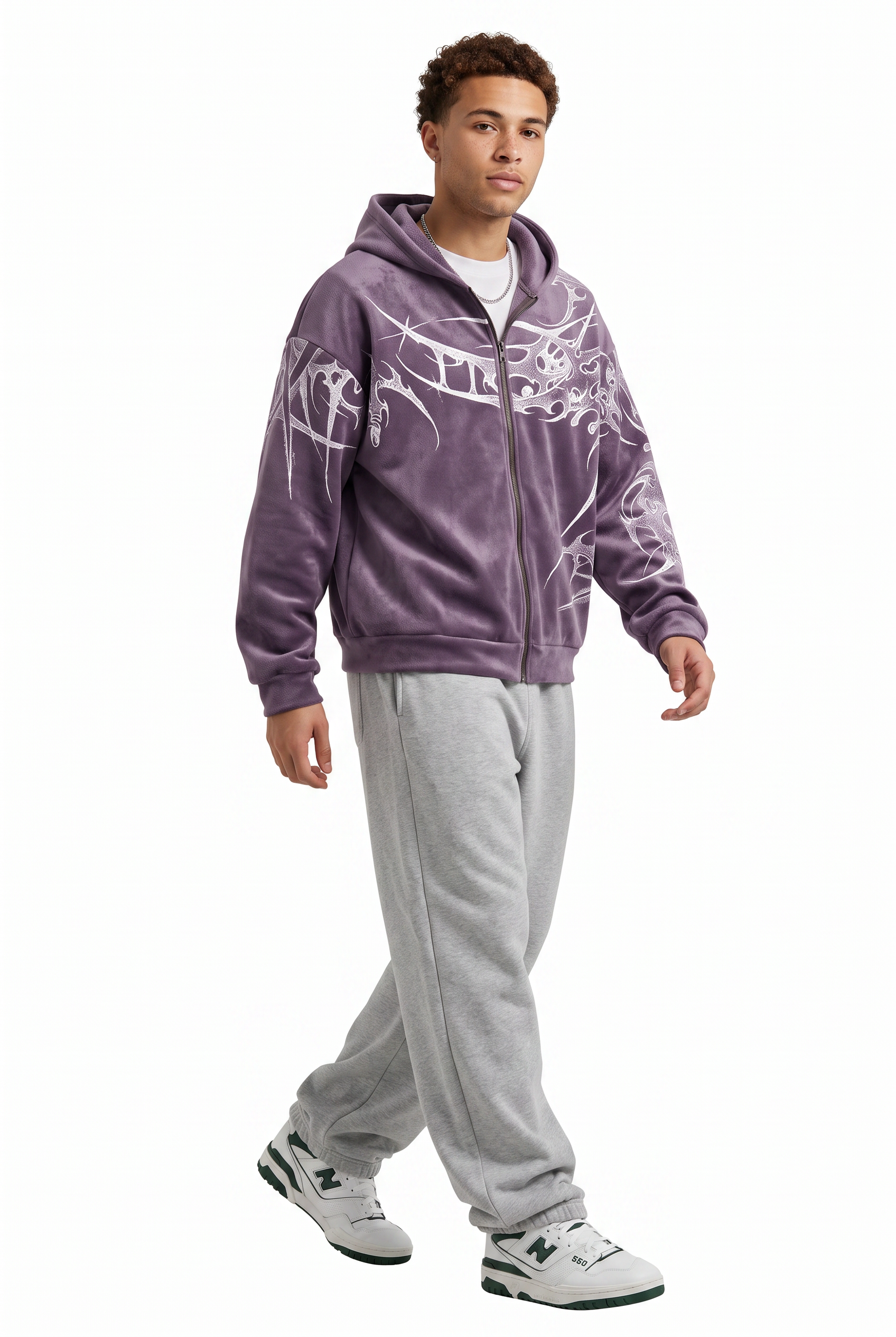 Purple Oversized Drawstring Hoodie