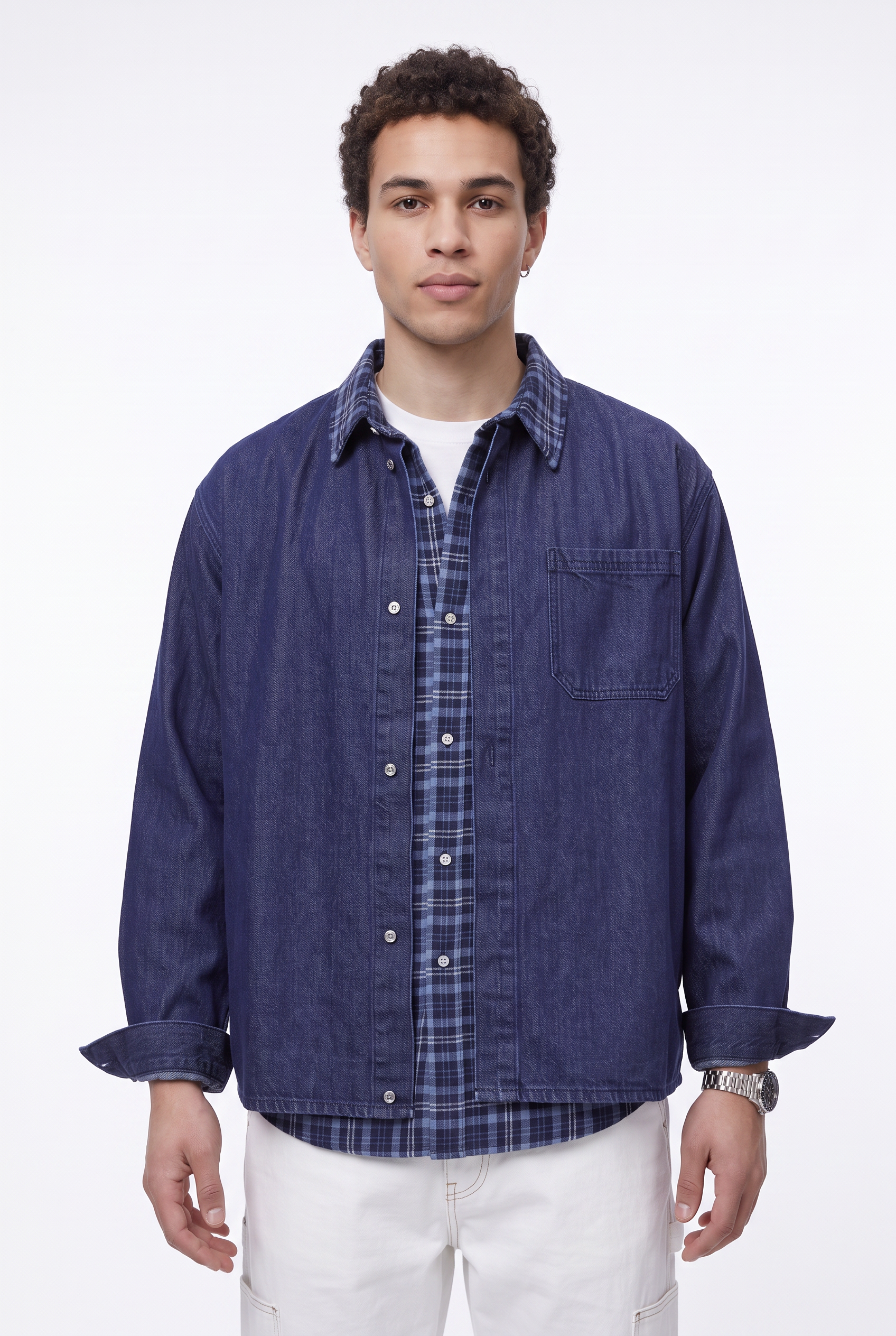 Sky Blue Chest Pocket Casual Shirt