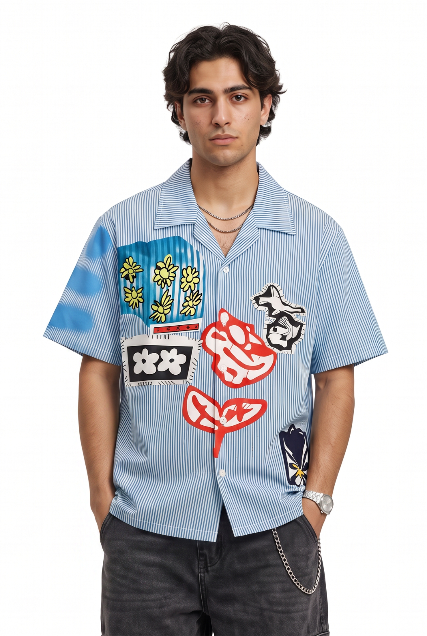 Sky Blue Chest Pocket Casual Shirt