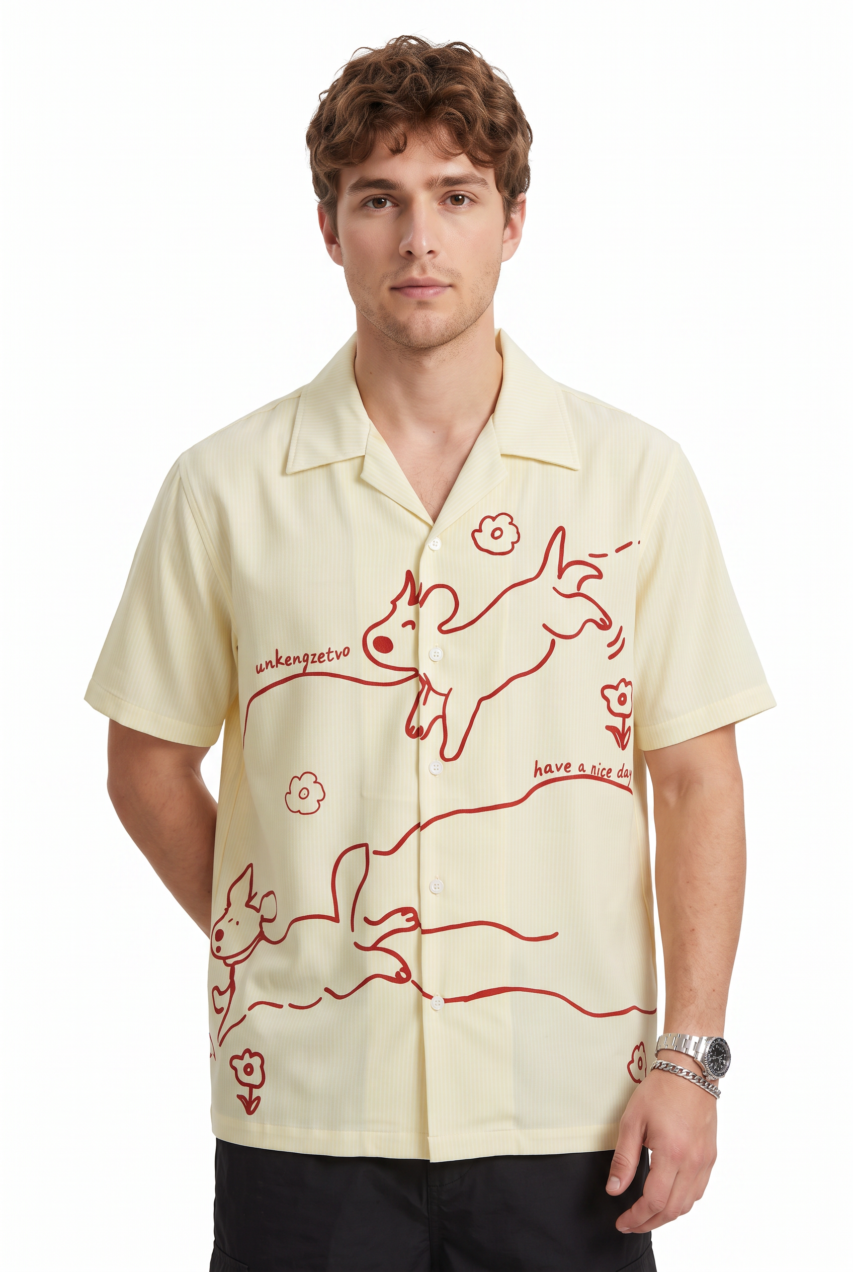 Cream Chest Pocket Casual Shirt