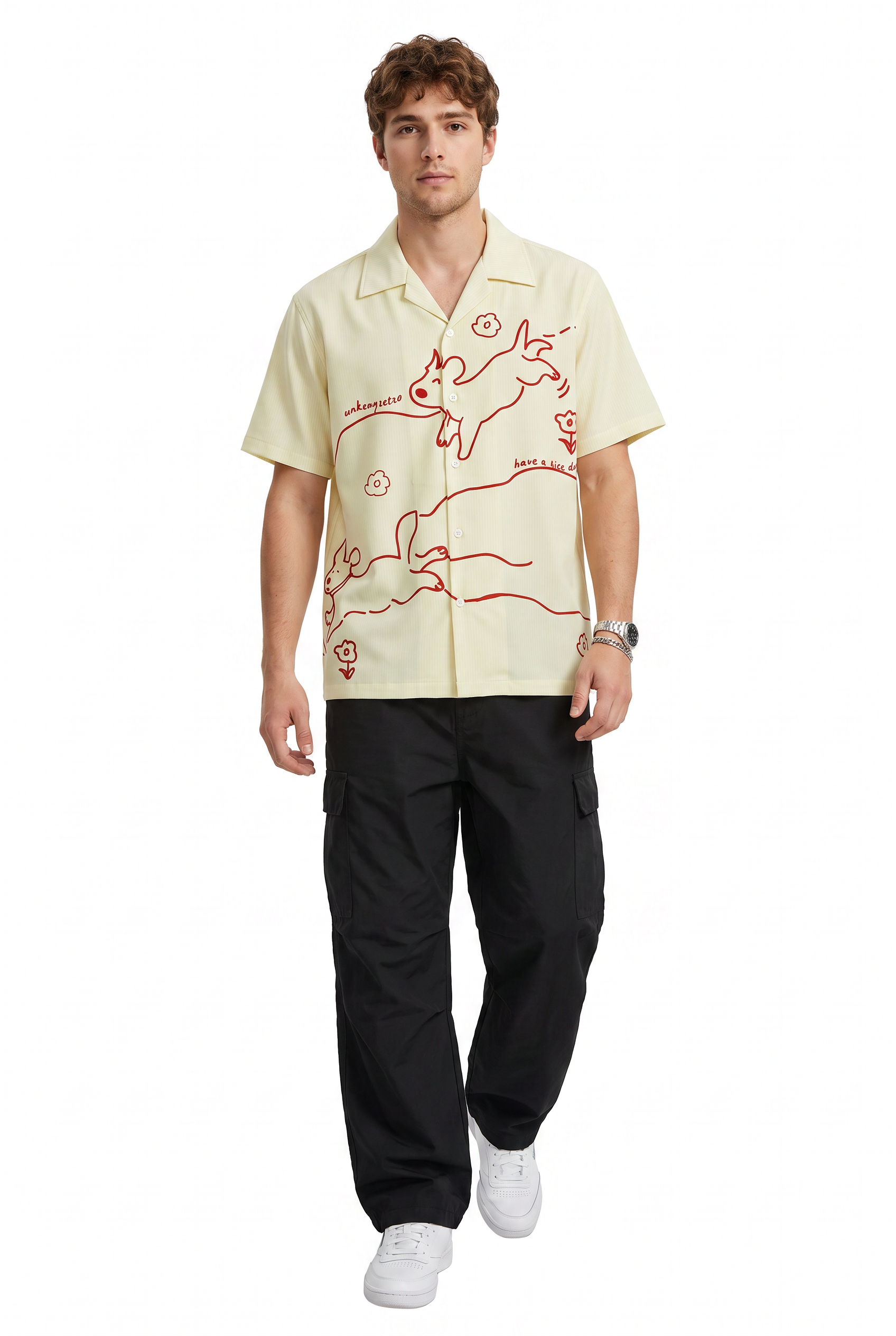 Cream Chest Pocket Casual Shirt