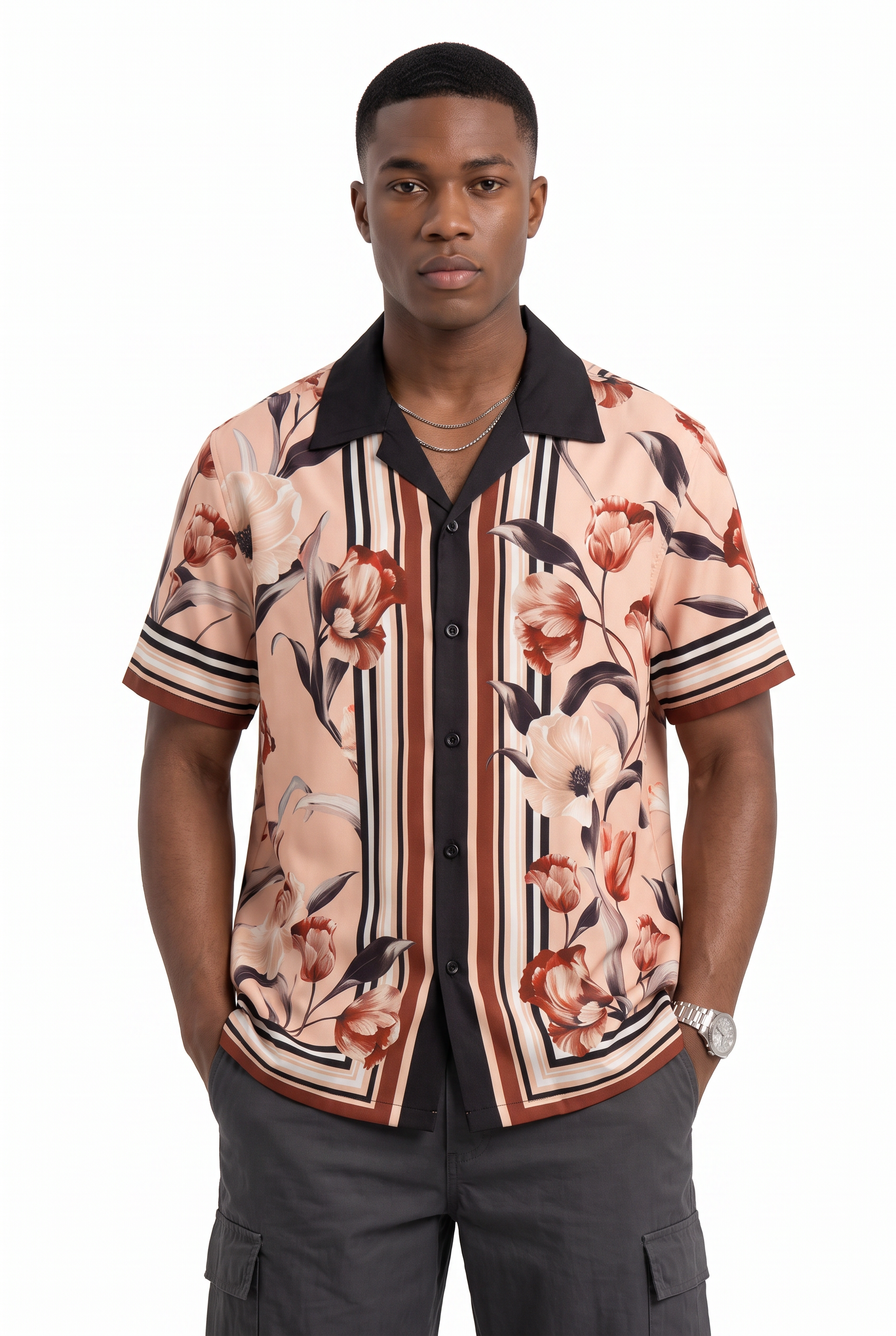 Pink Chest Pocket Casual Shirt