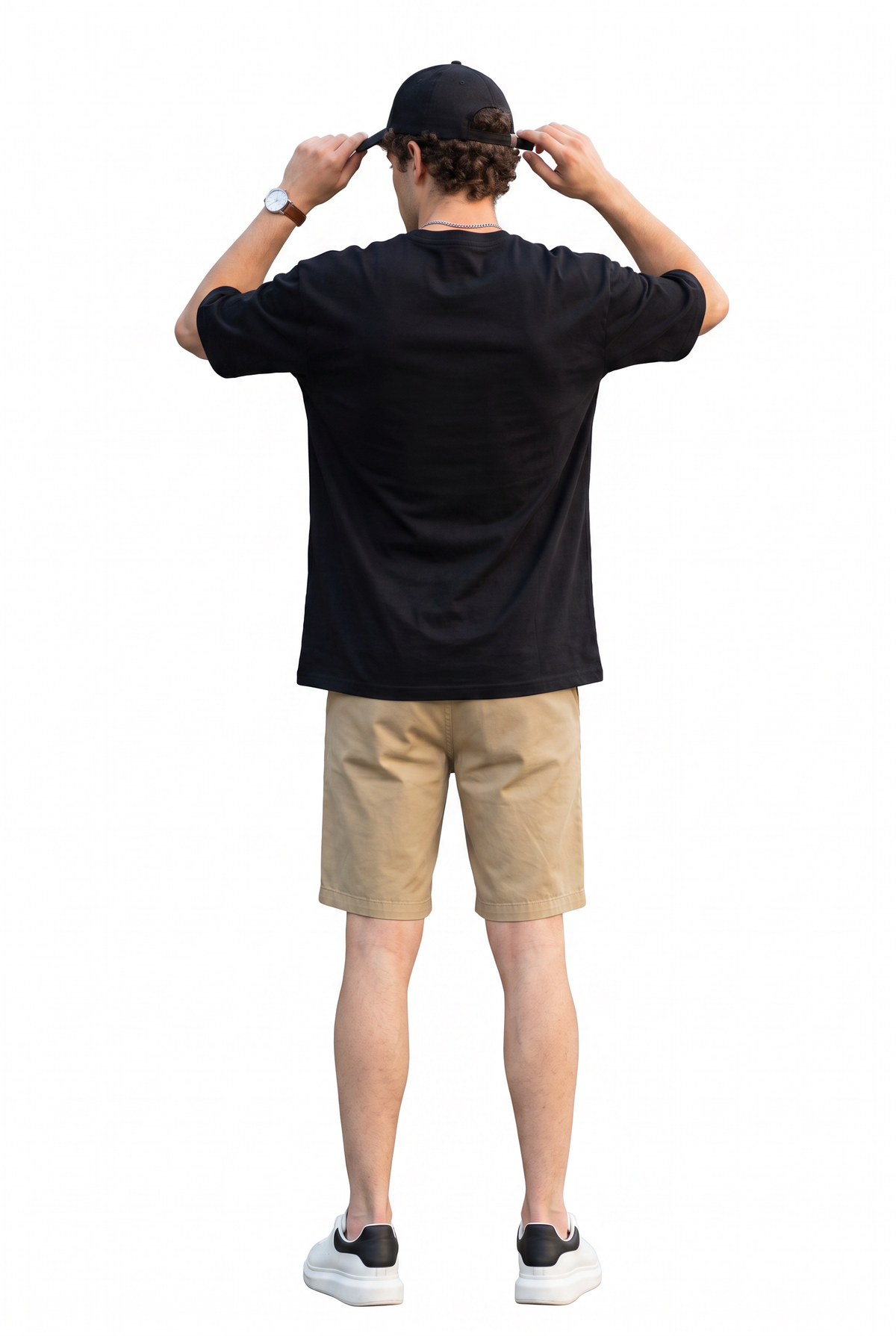 Beige Tapered Chino Shorts