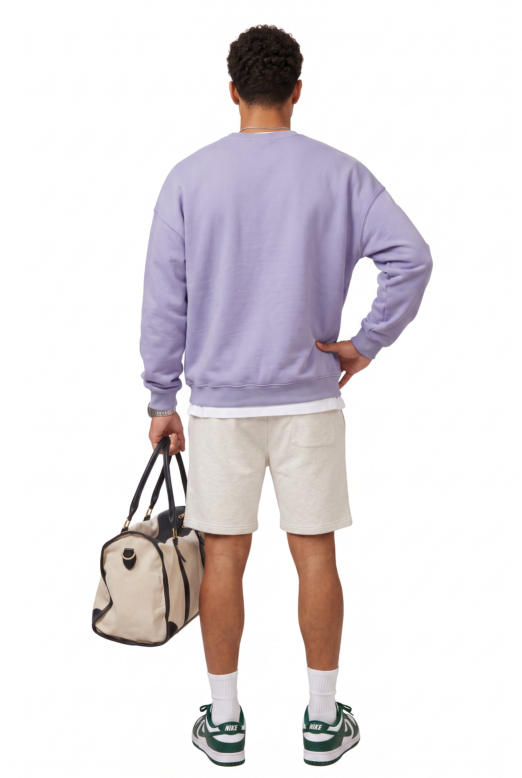Steel Blue Ribbed Oversized Sweatshirt