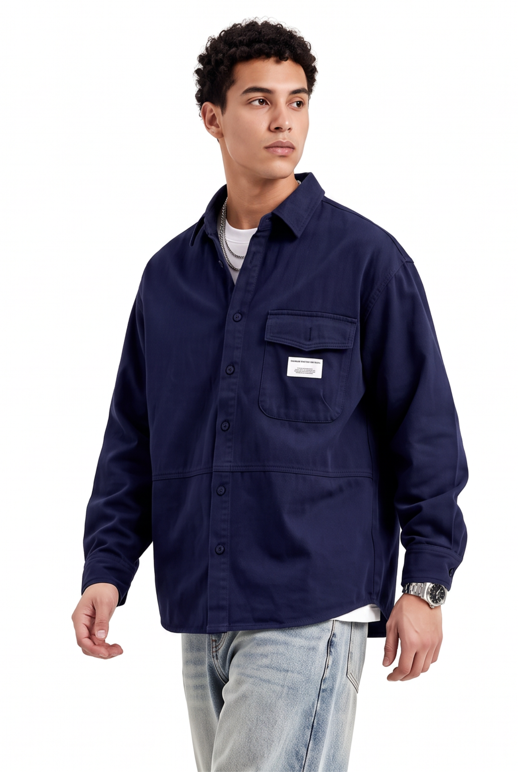 Sky Blue Chest Pocket Casual Shirt