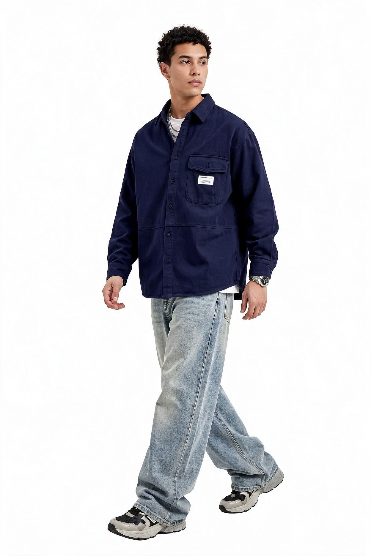 Sky Blue Chest Pocket Casual Shirt