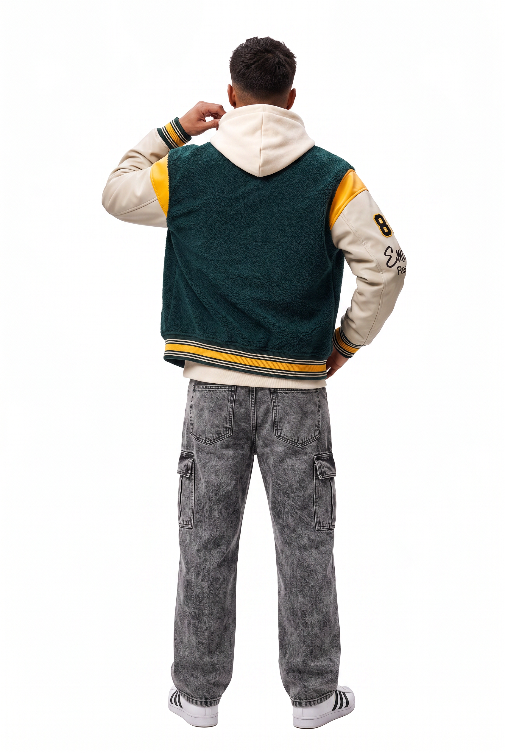Olive Zip Mandarin Collar Jacket