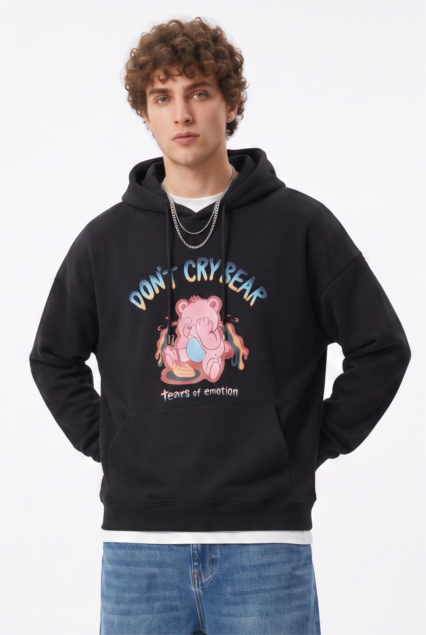 Black Oversized Drawstring Hoodie