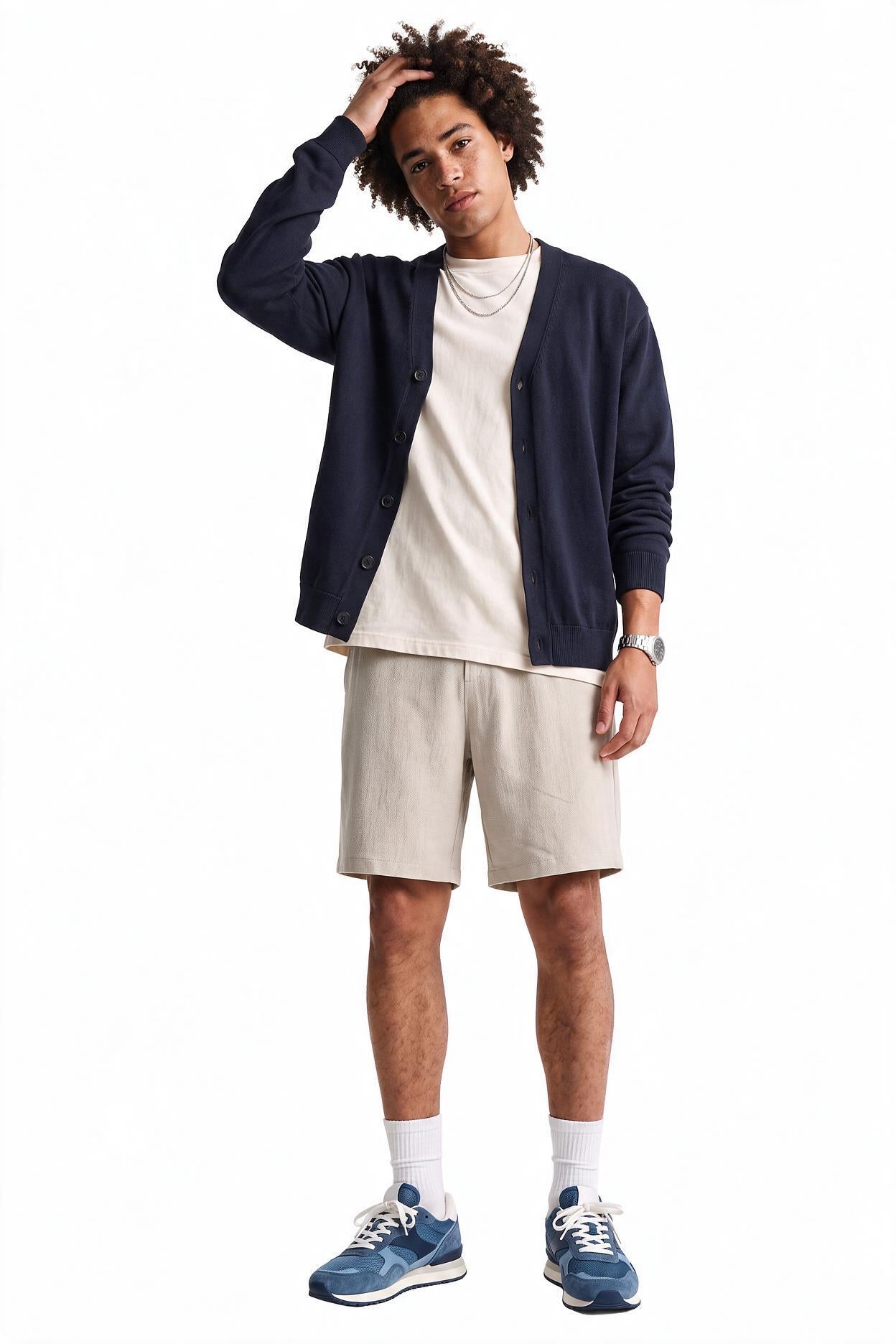 Beige Drawstring Regular Shorts