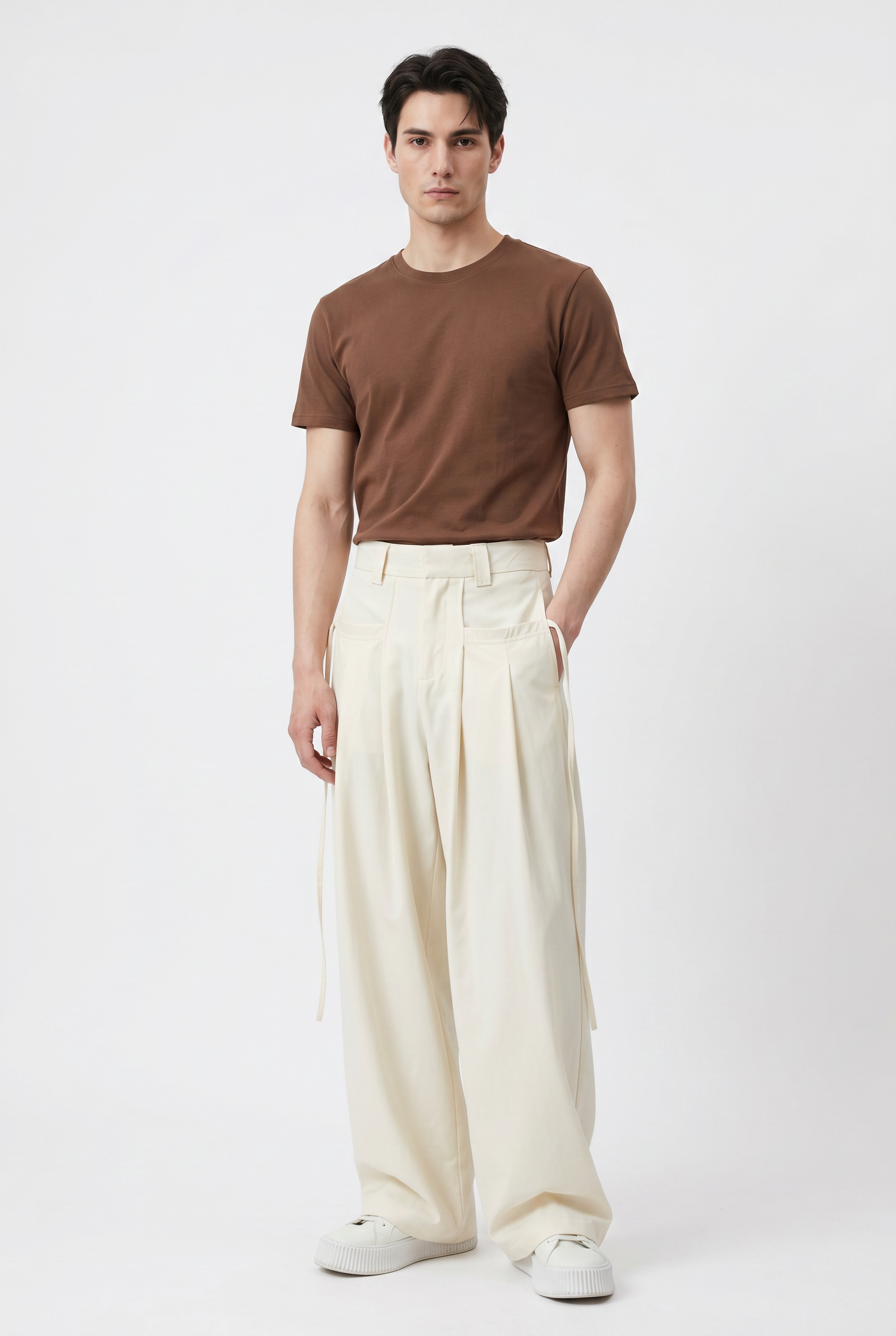 White Relaxed Casual Trouser
