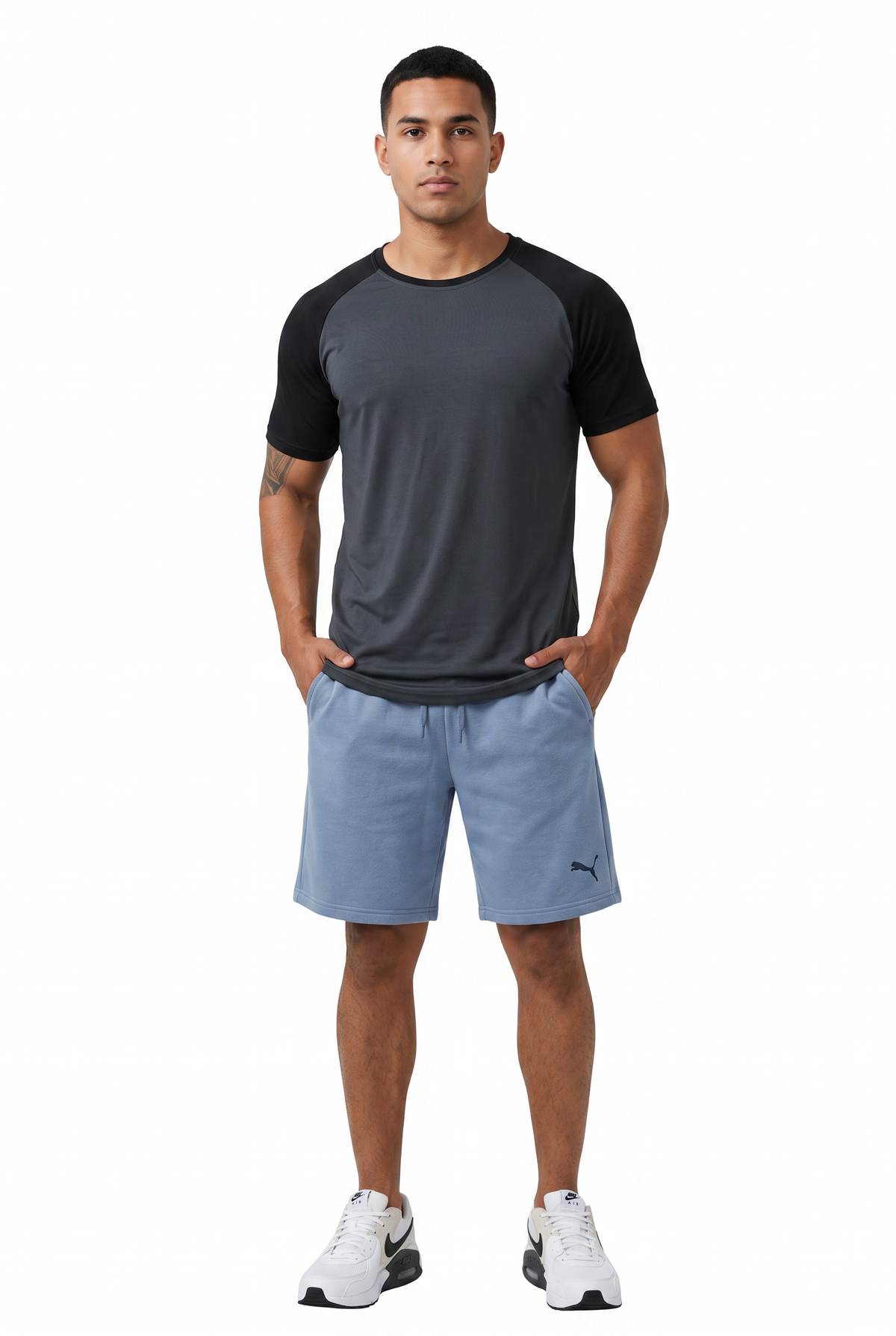 Charcoal Slim Fit Raglan Tee