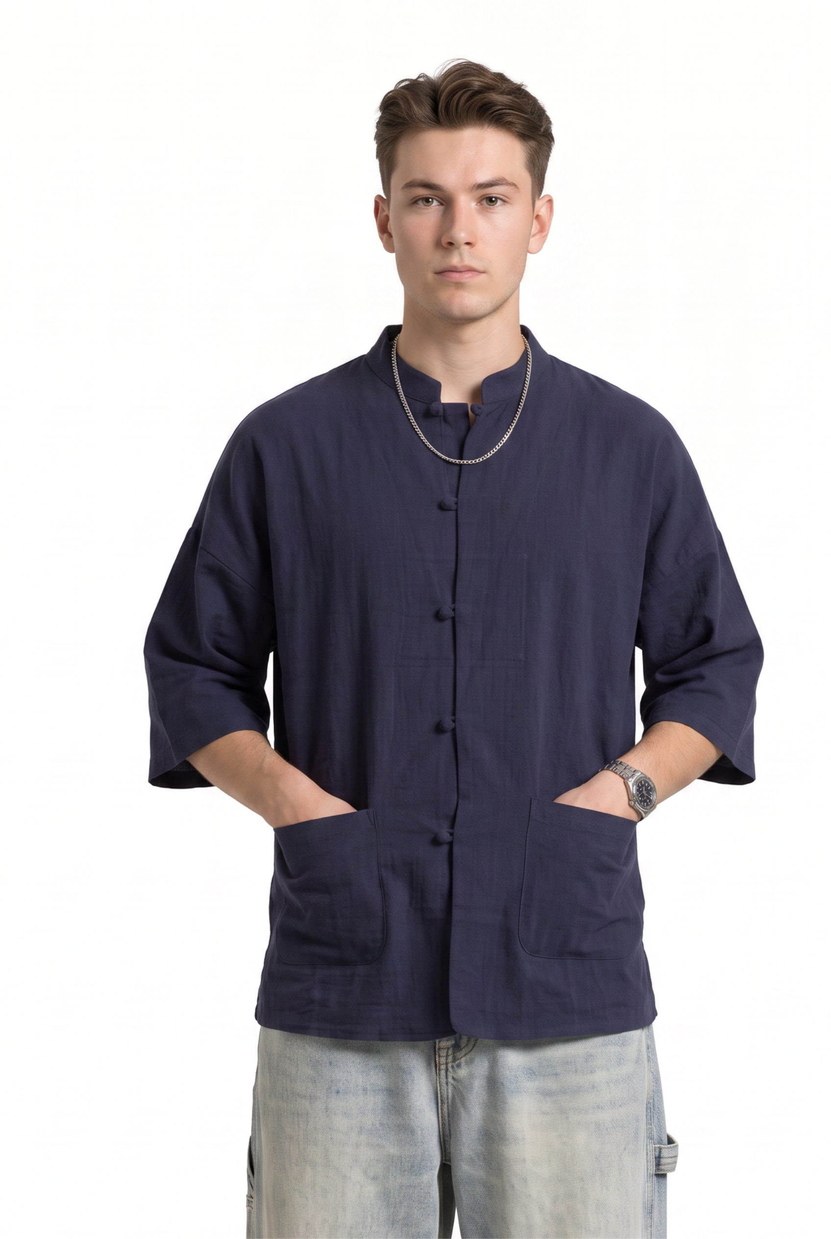 Sky Blue Chest Pocket Casual Shirt