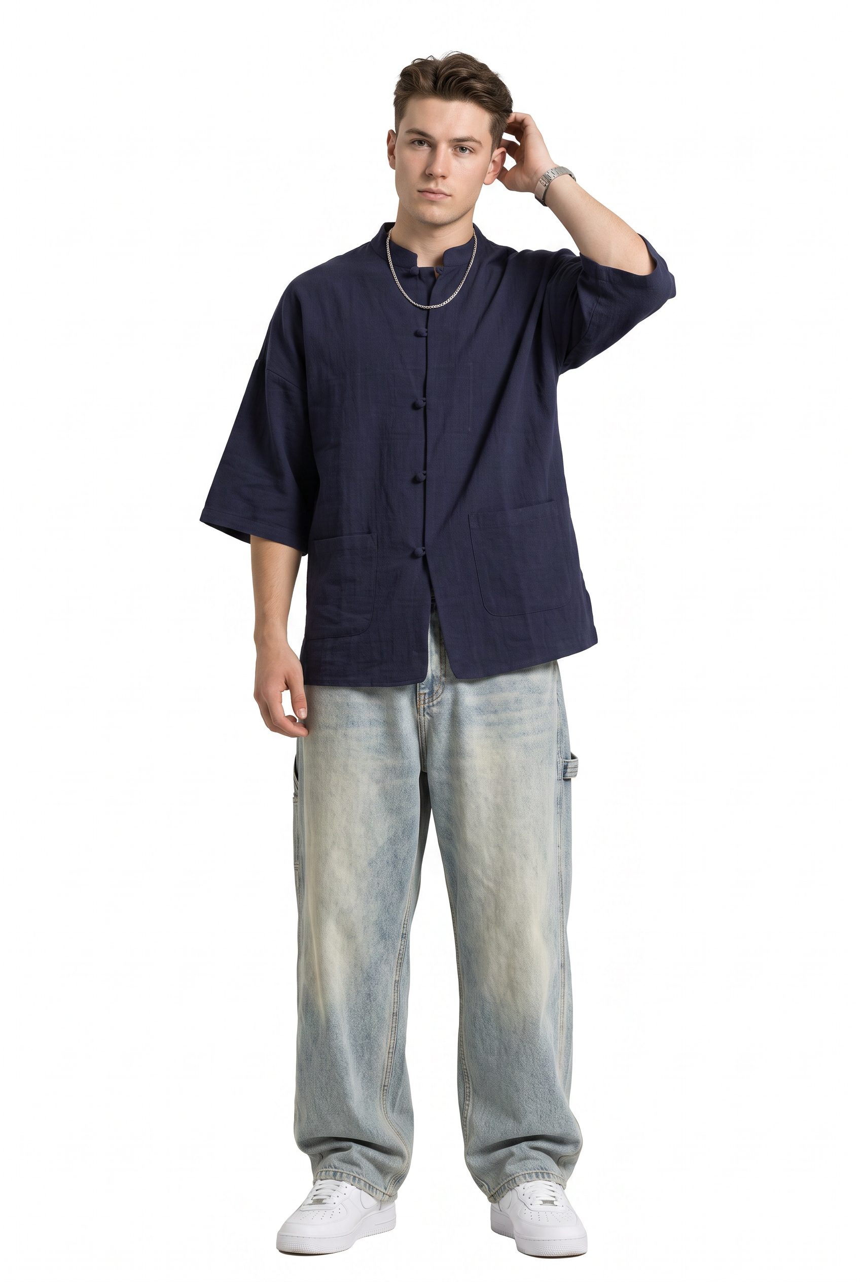 Sky Blue Chest Pocket Casual Shirt