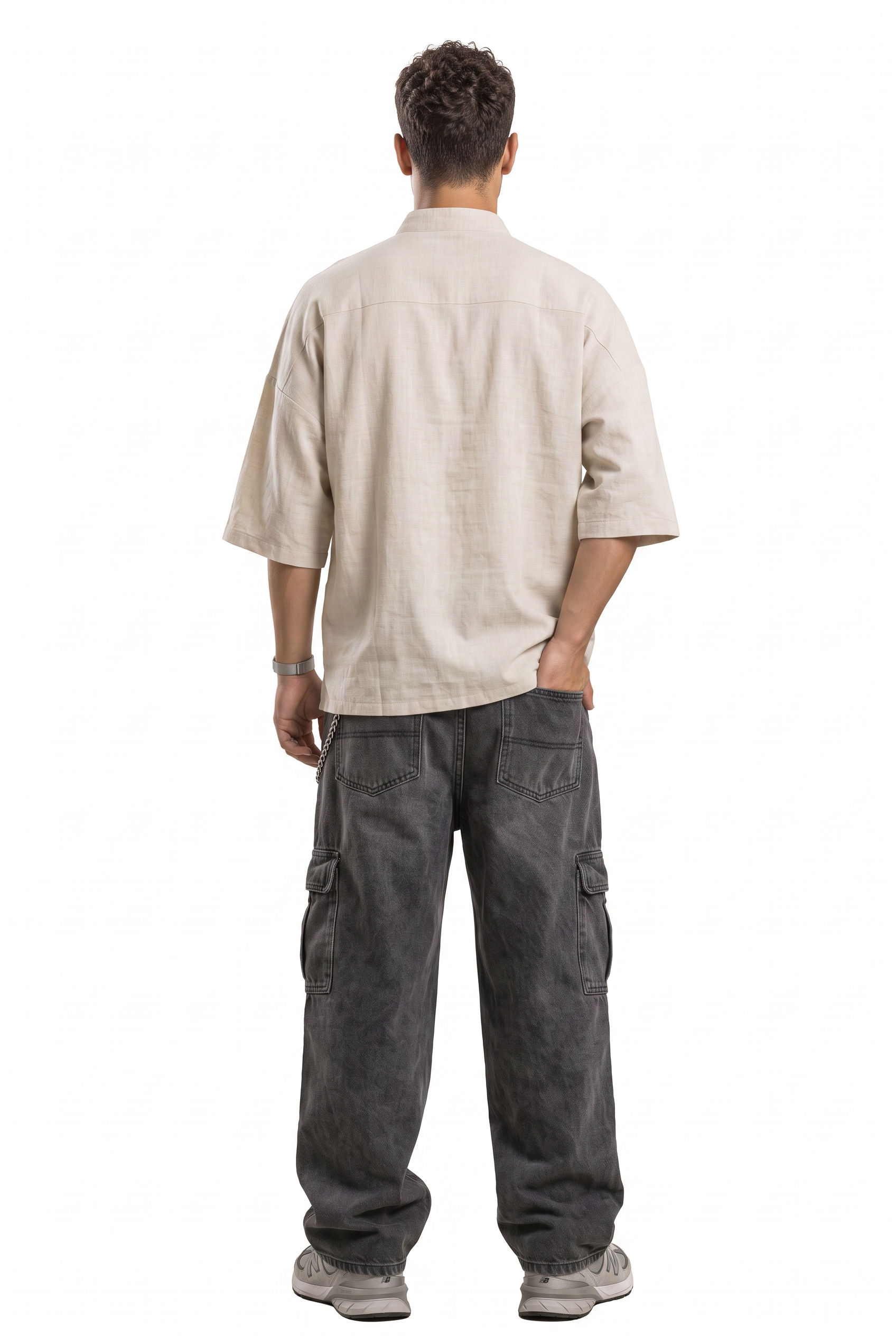 Cream Chest Pocket Casual Shirt