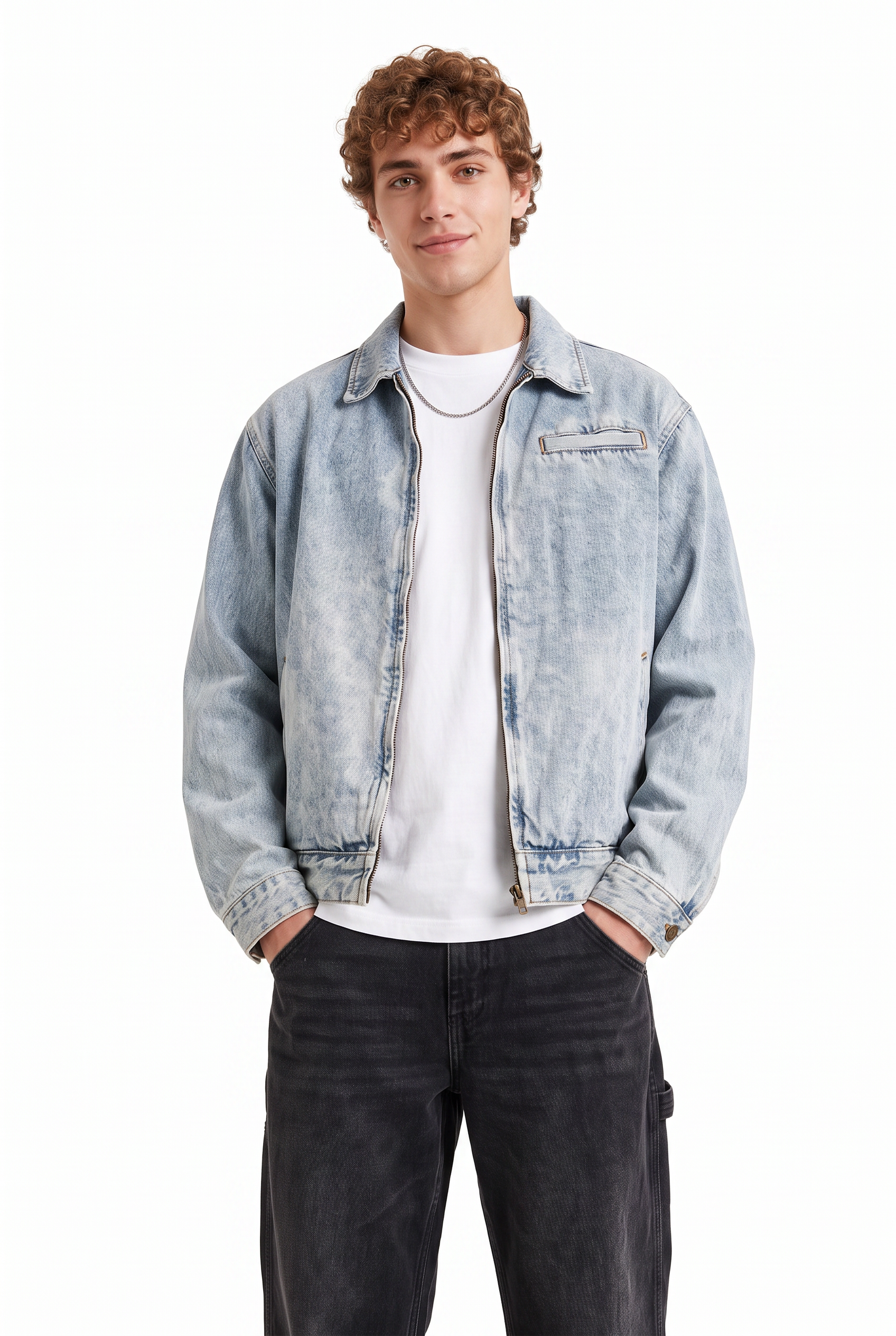 Navy Hooded Zip Jacket