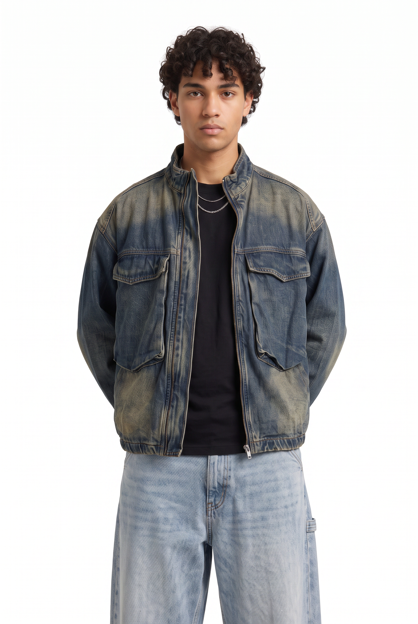 Navy Hooded Zip Jacket