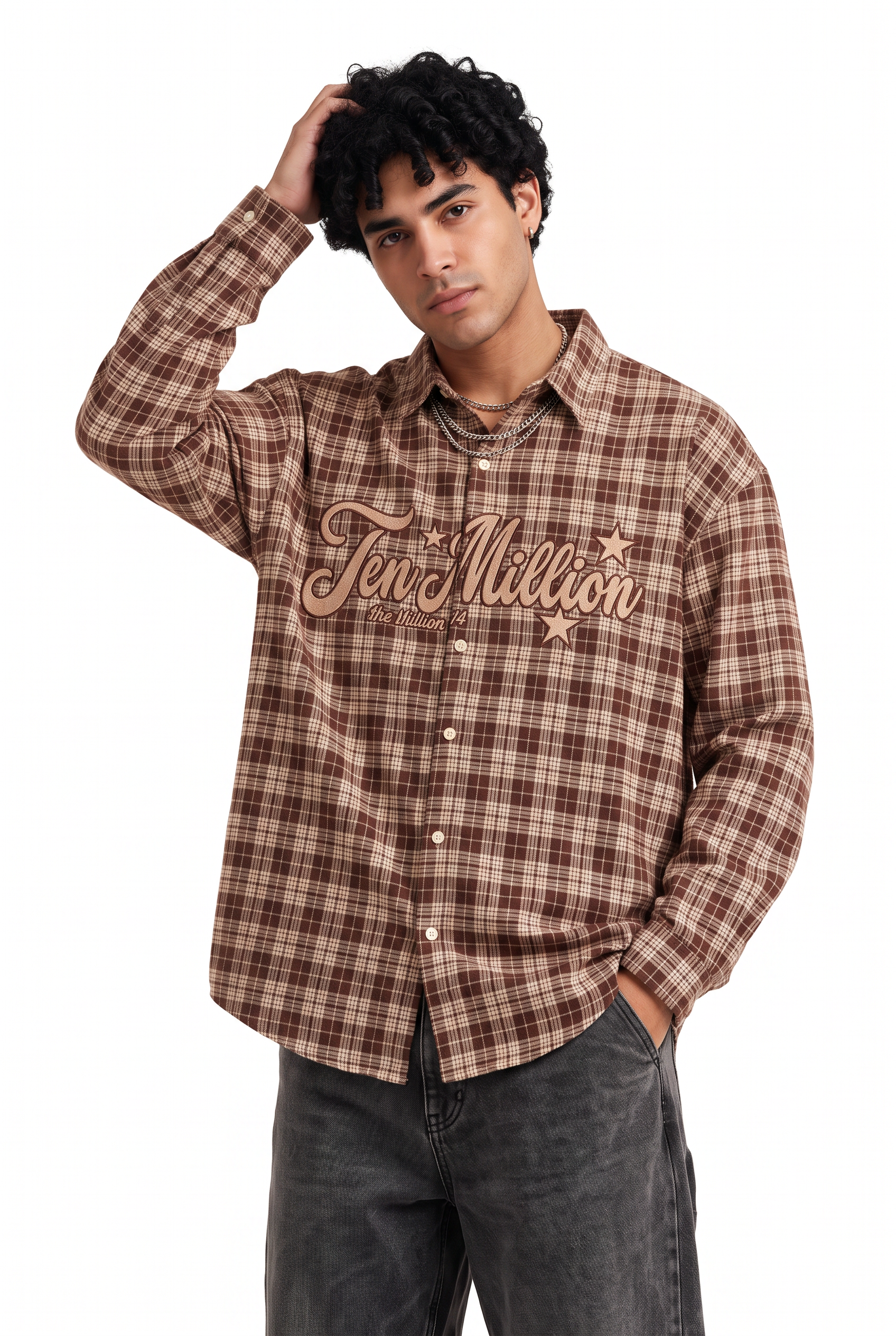 Brown Chest Pocket Casual Shirt