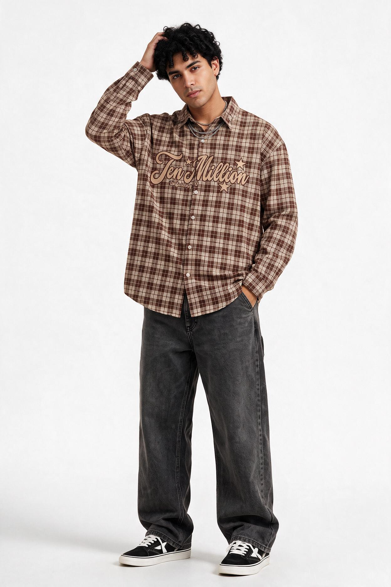 Brown Chest Pocket Casual Shirt