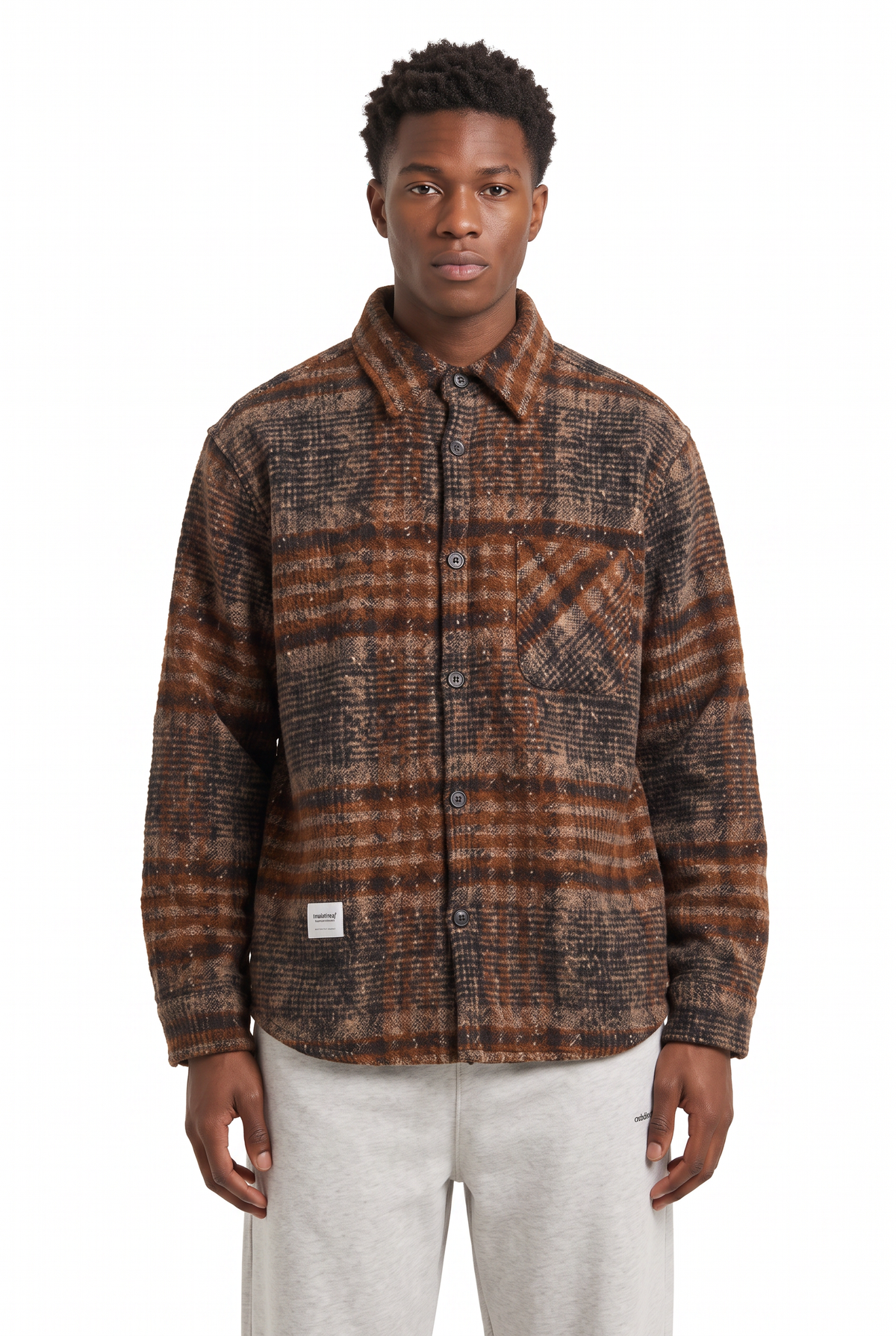 Brushed Brown Plaid Overshirt