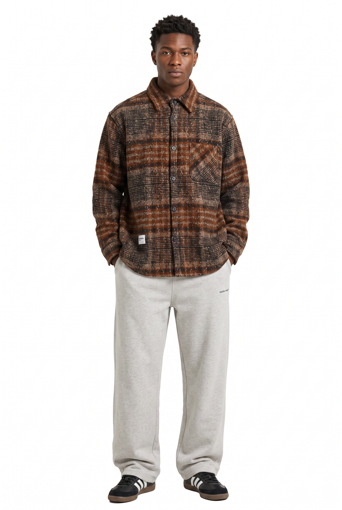 Brushed Brown Plaid Overshirt