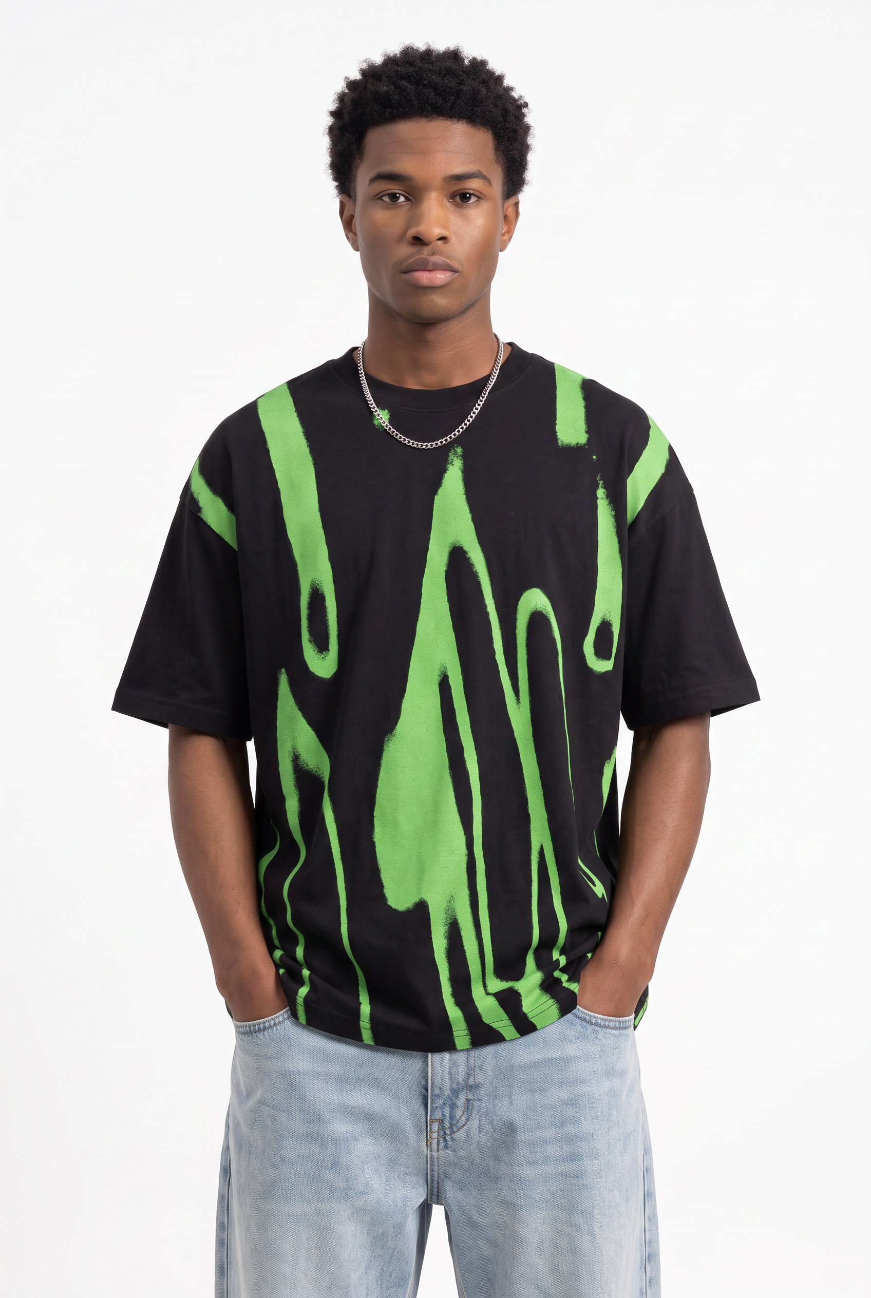 Black Dropped Shoulder Oversized Tee