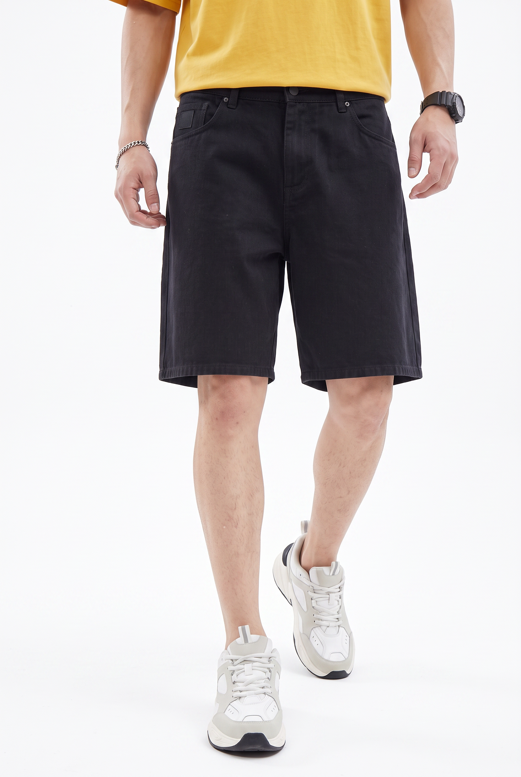 Black Drawstring Regular Shorts