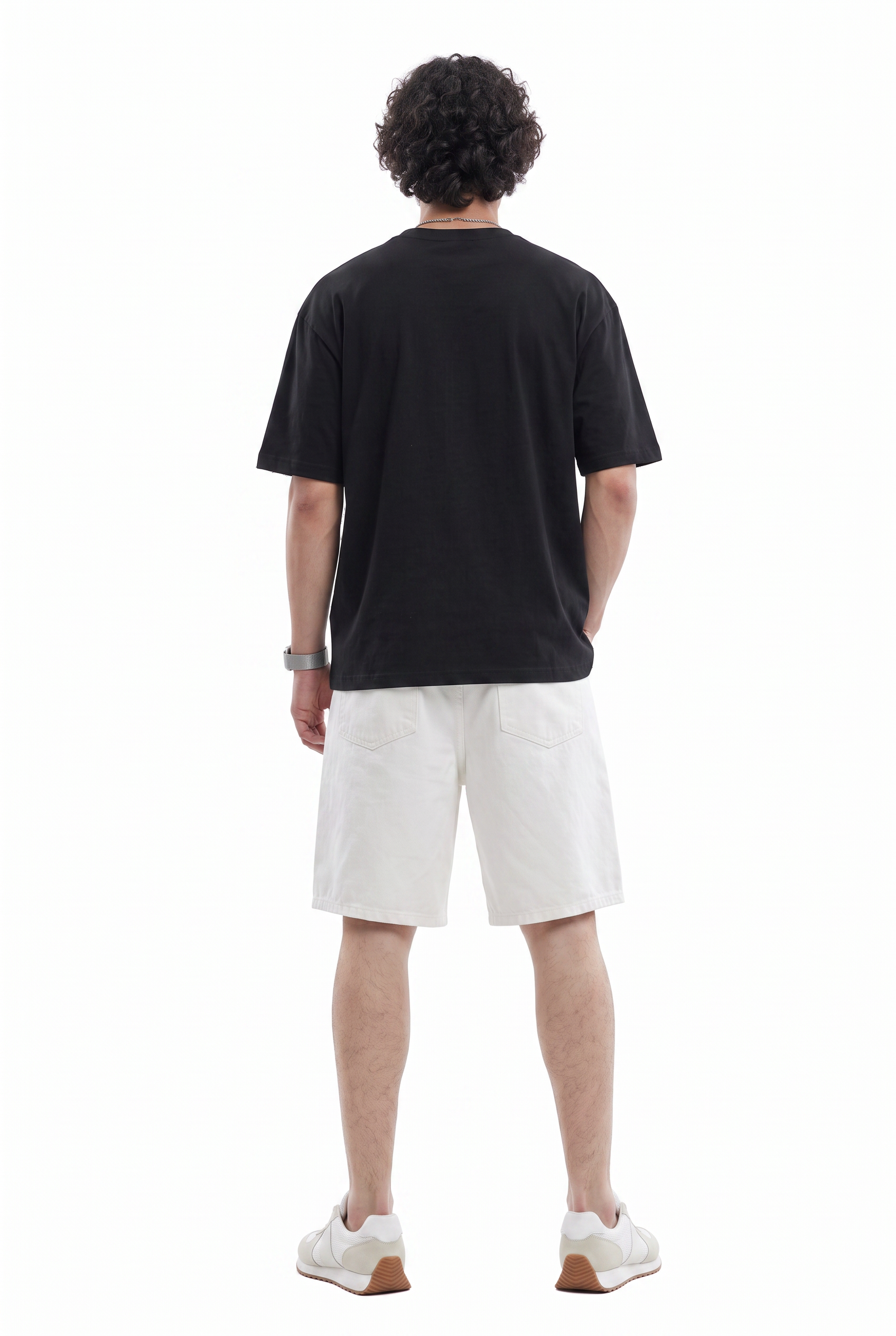 White Drawstring Regular Shorts