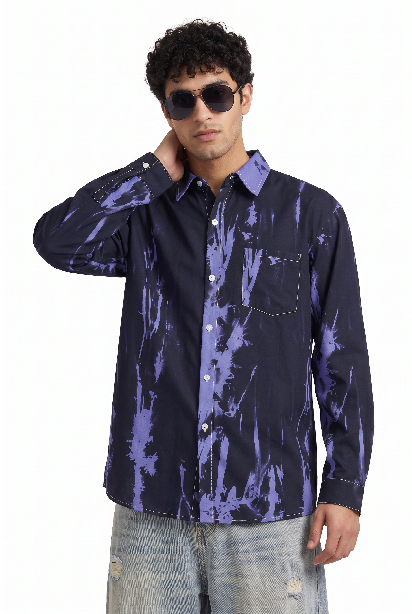Sky Blue Chest Pocket Casual Shirt